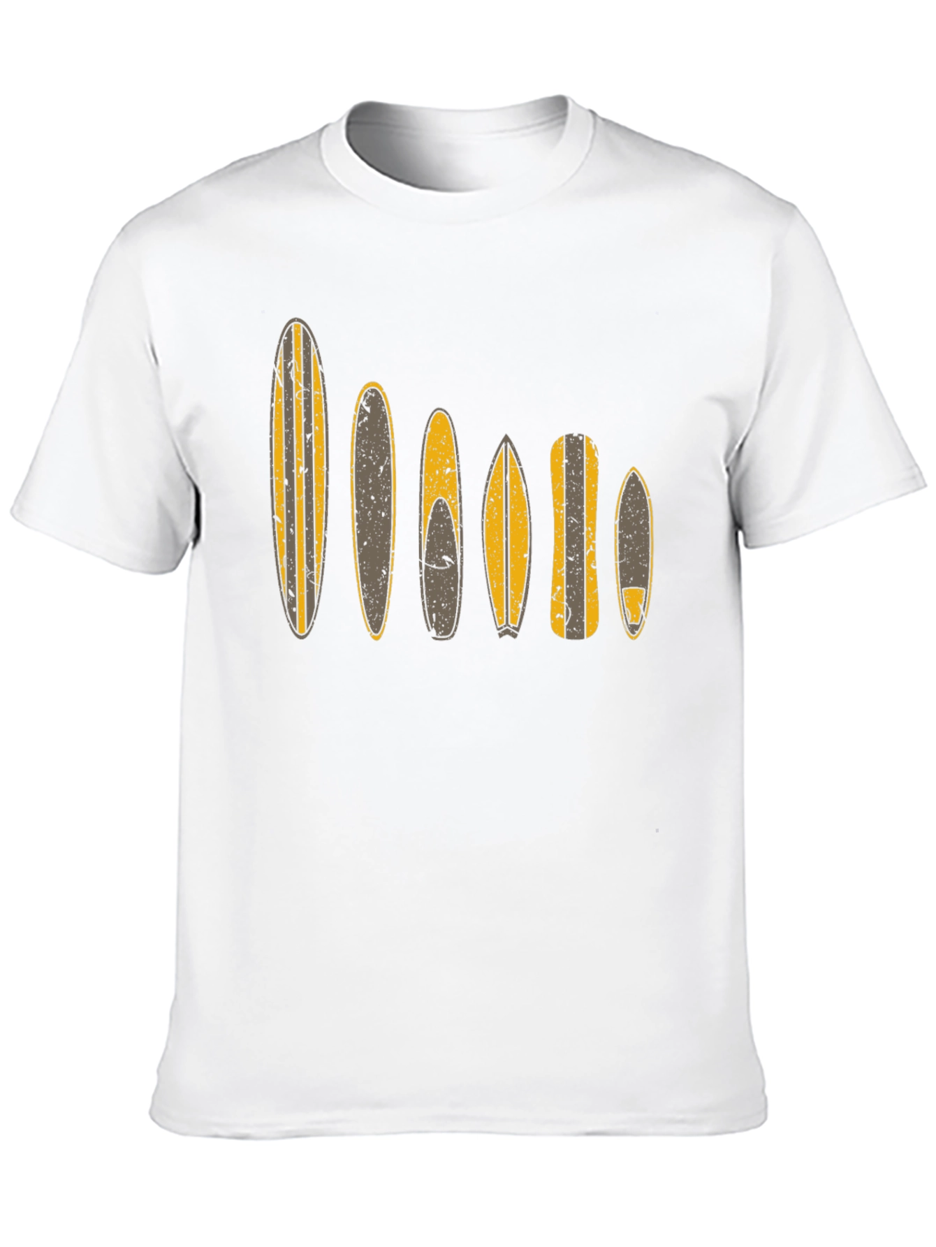 Surfboard Pattern Black T-Shirt