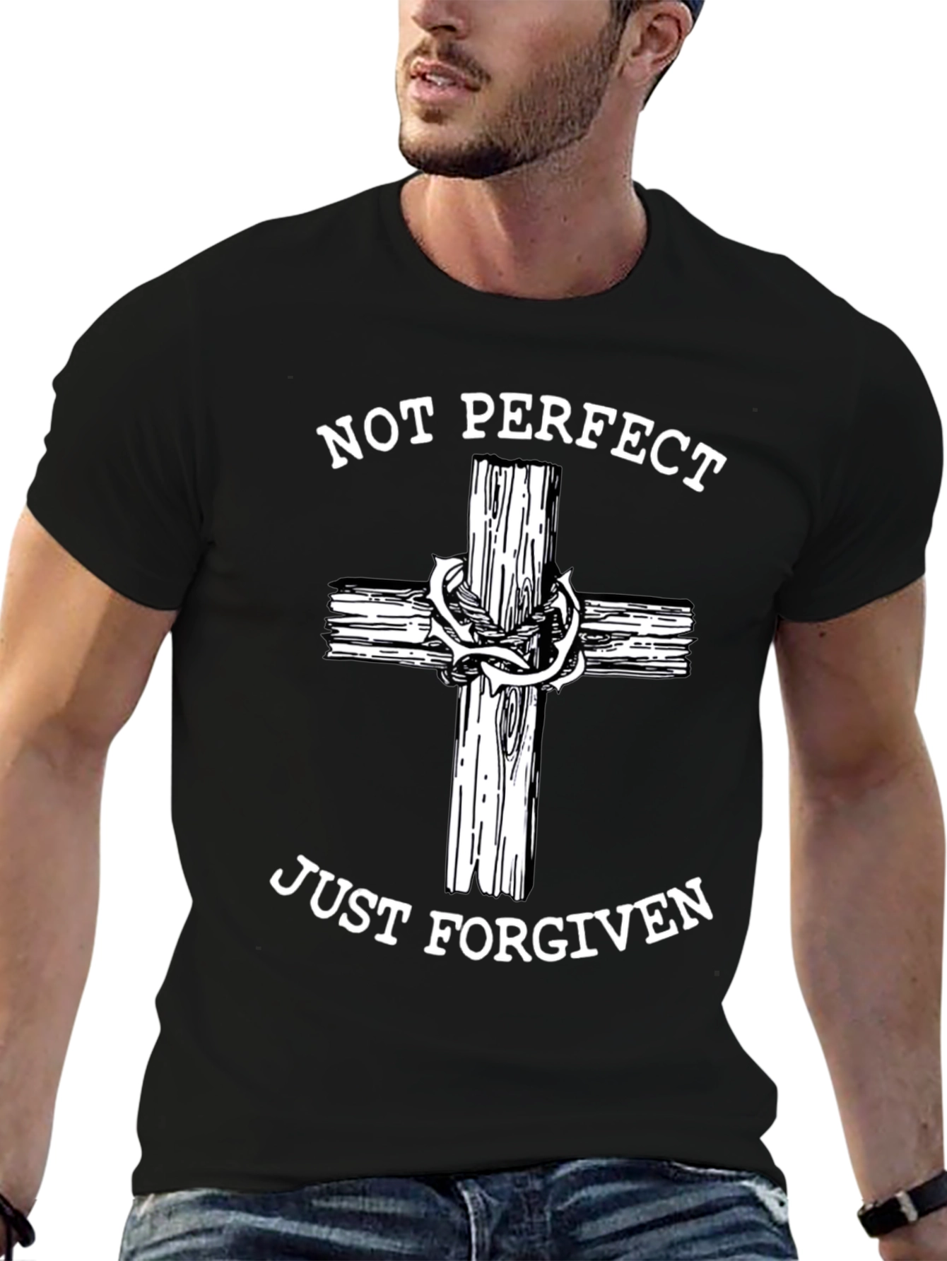 Not Perfect Just Forgiven Christian T-Shirt