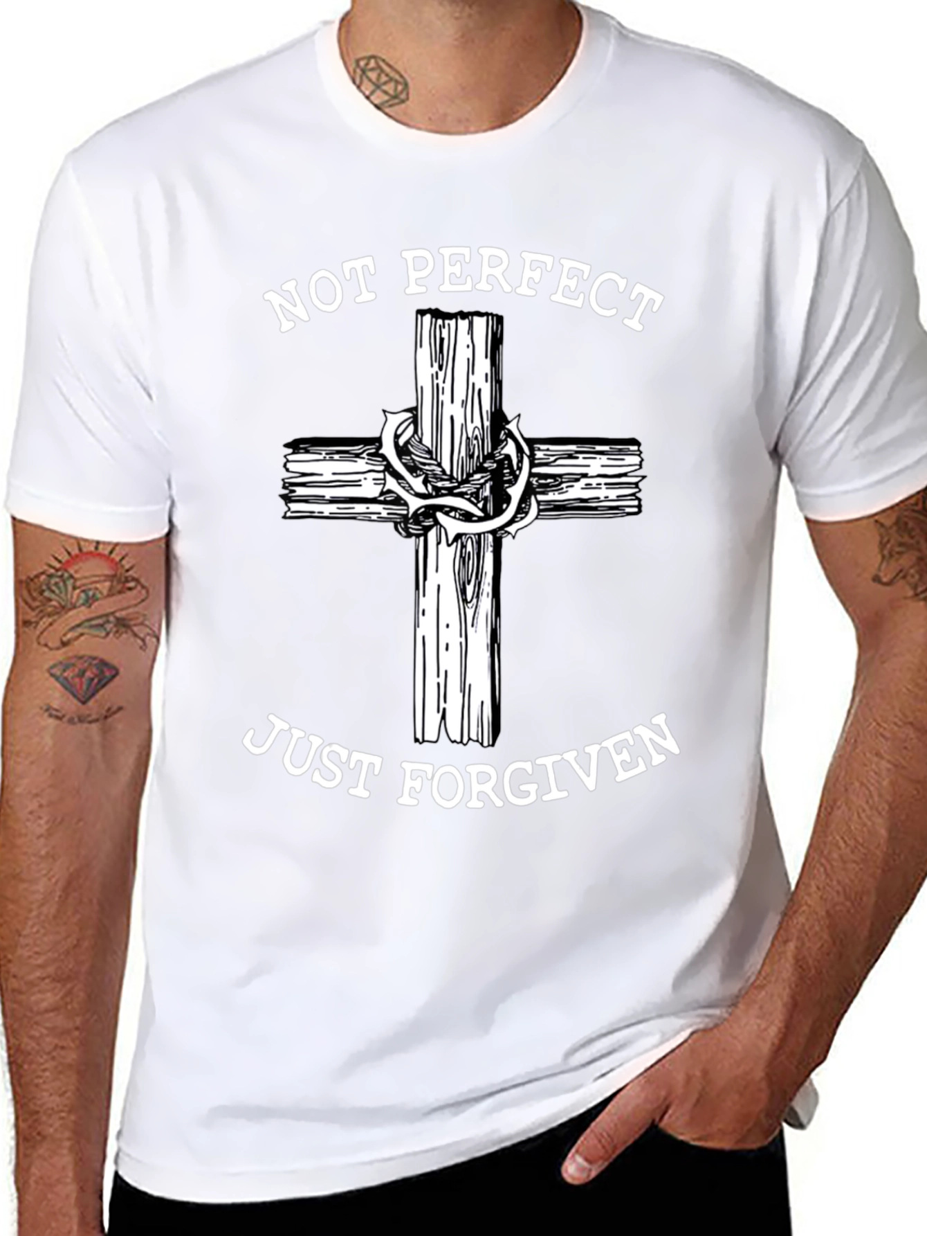 Not Perfect Just Forgiven Christian T-Shirt