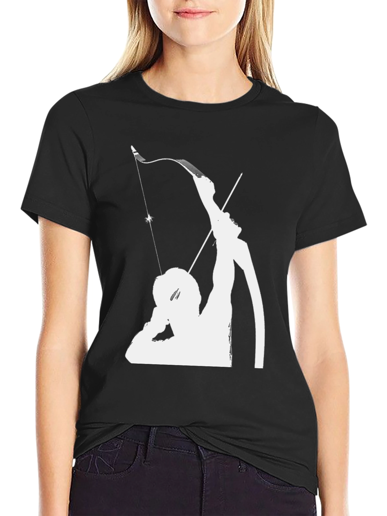 Archer Graphic Tee - Black Cotton Shirt