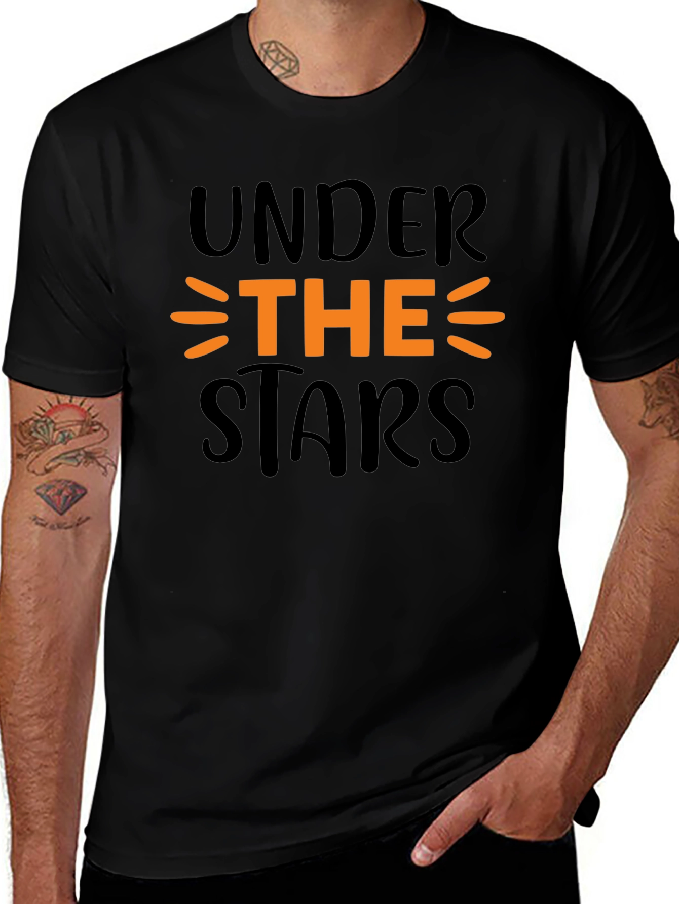 Under the Stars Graphic Tee - Trendy Mens T-Shirt