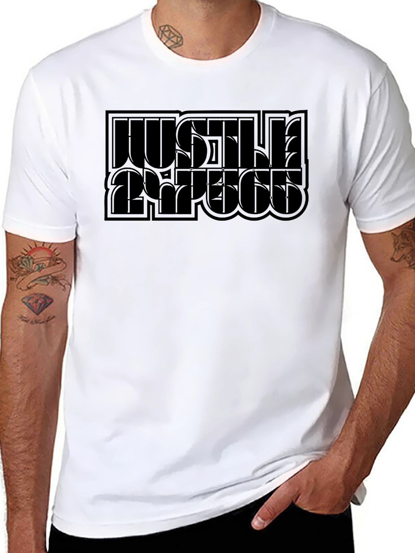 Hustle Repeat Black Graphic Tee