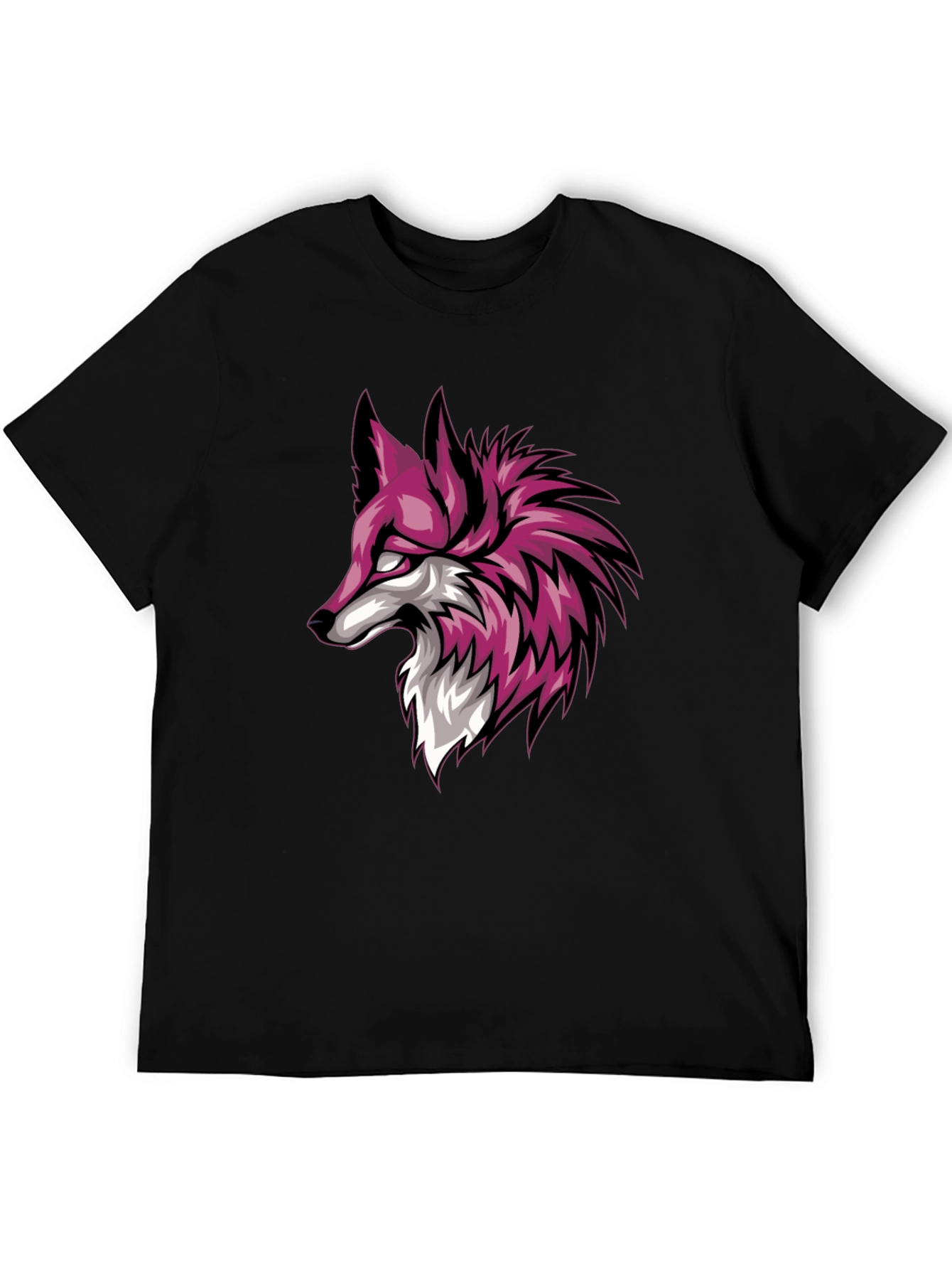 Black T-Shirt with Fox Graphic