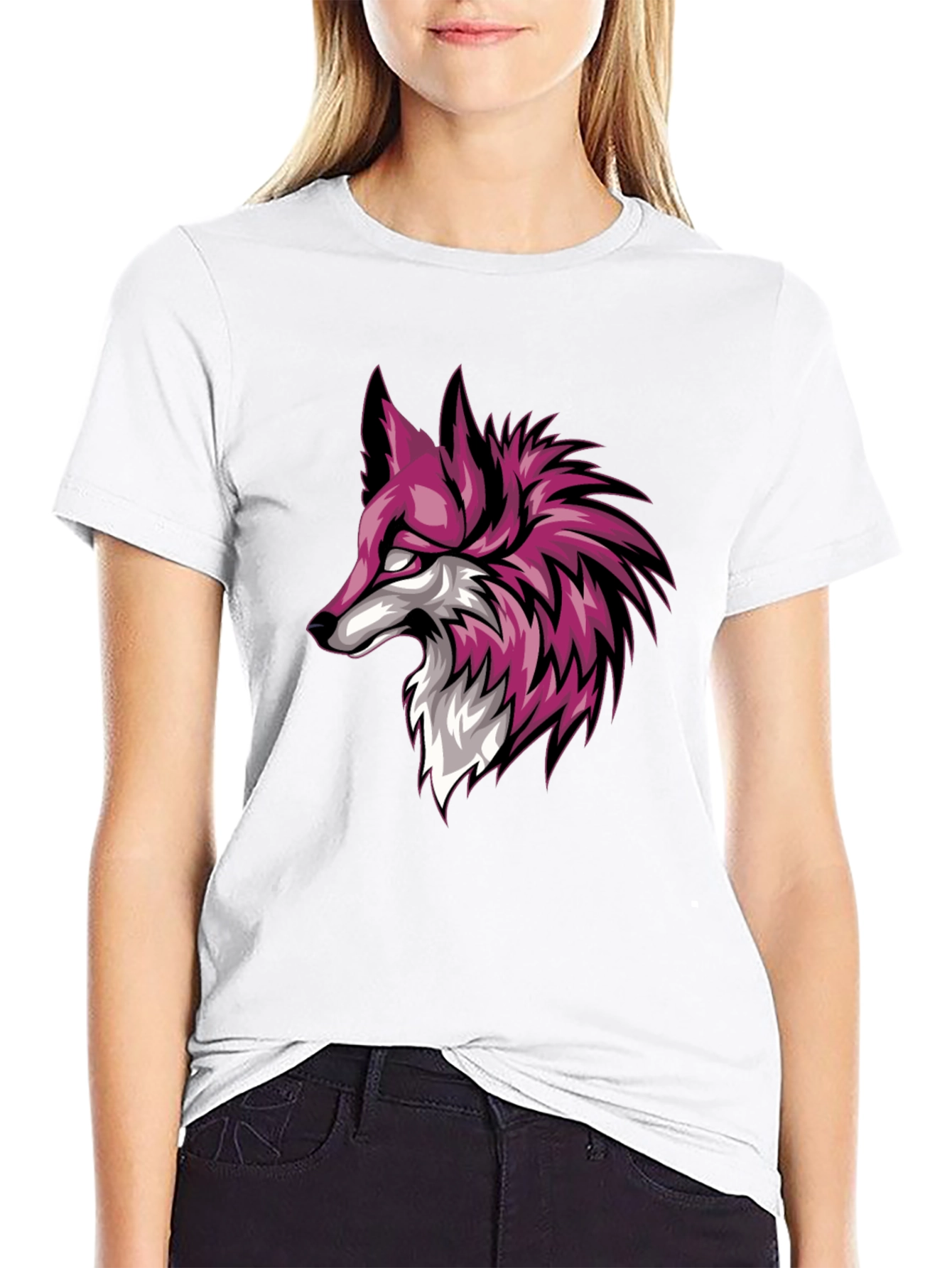 Black T-Shirt with Fox Graphic