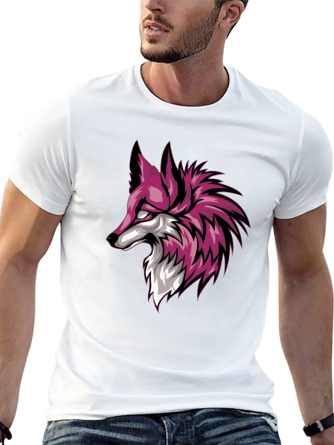 Black T-Shirt with Fox Graphic