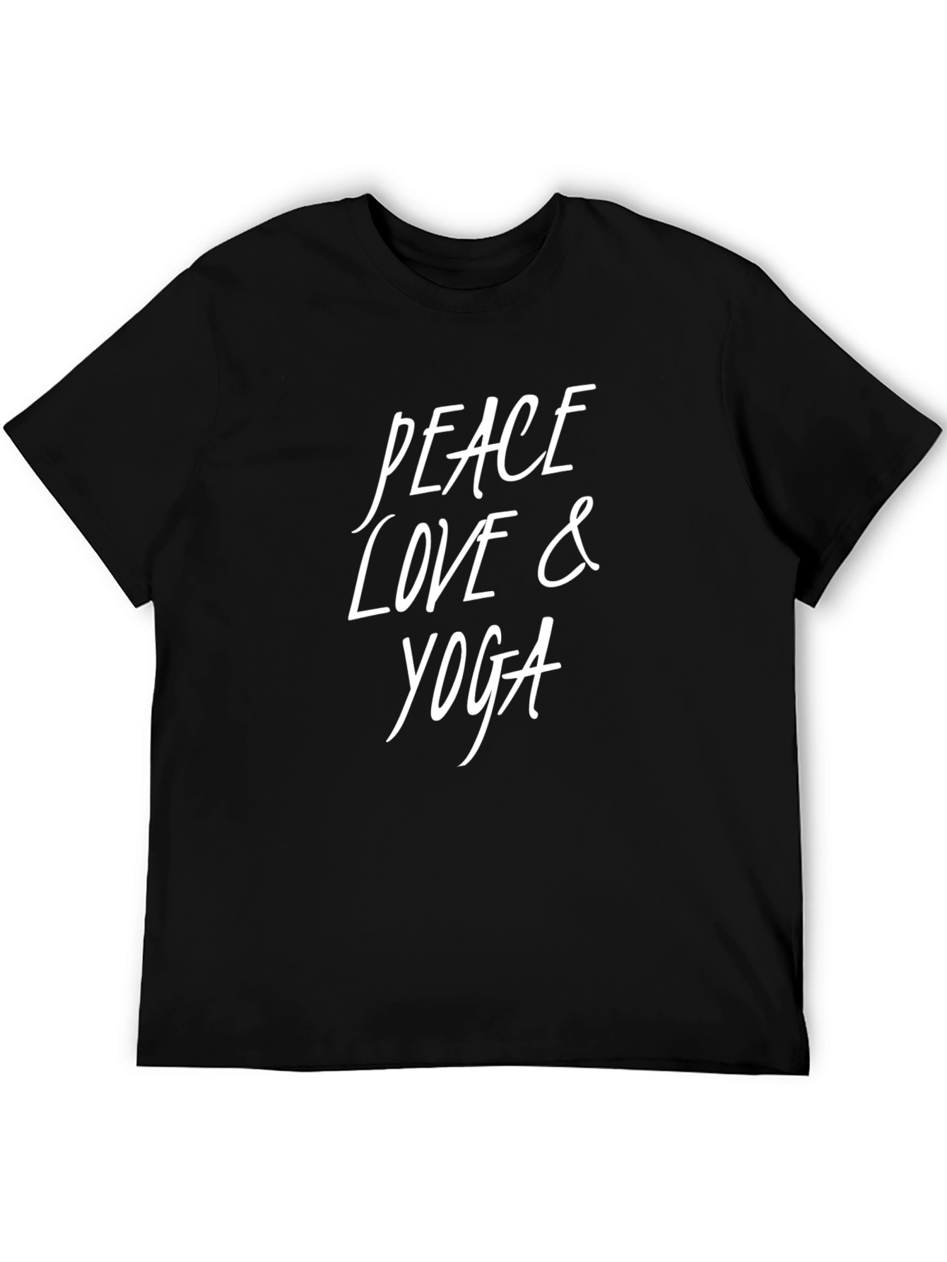 Peace Love Yoga Graphic Tee - Mens Black T-Shirt