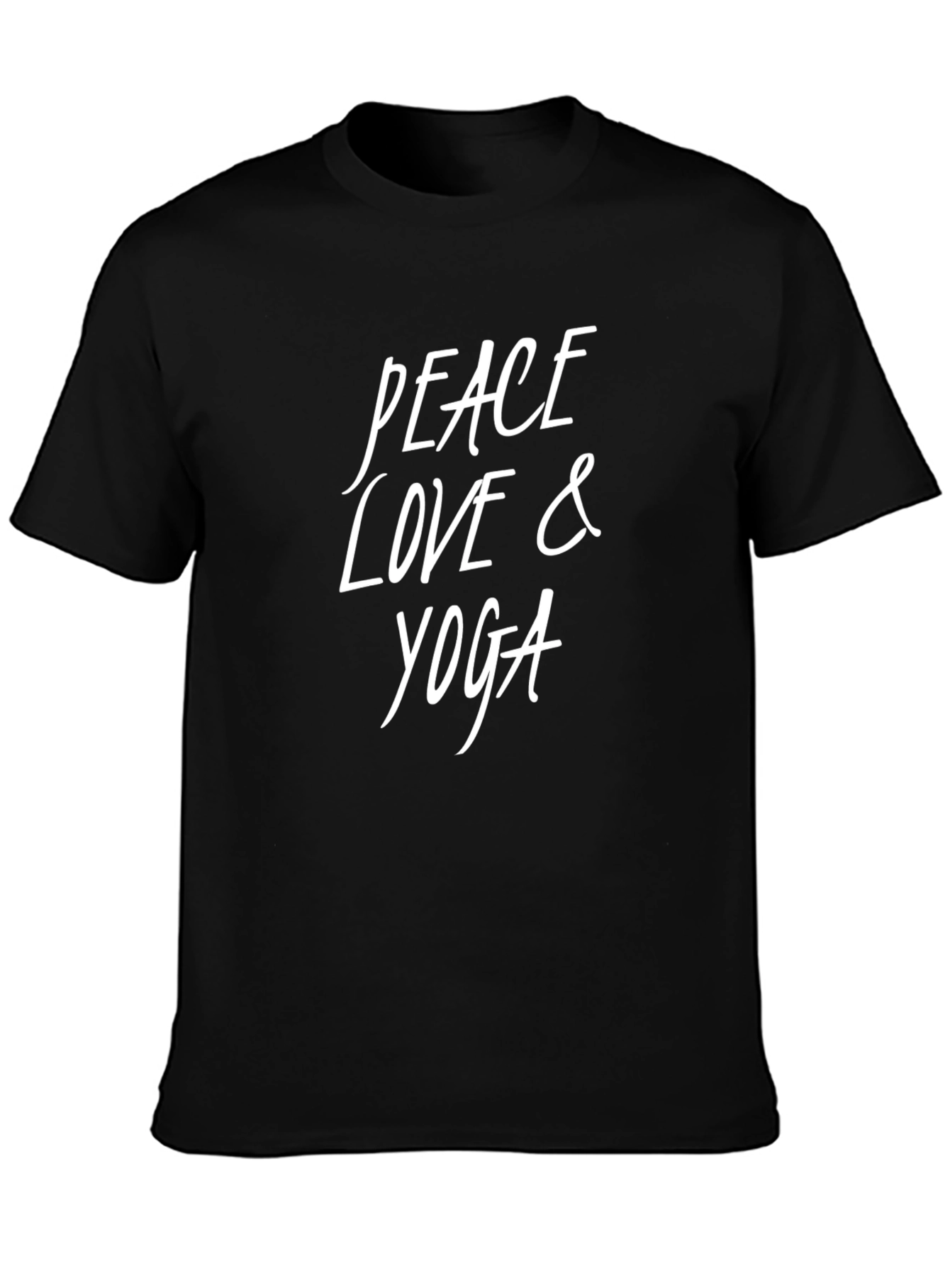 Peace Love Yoga Graphic Tee - Mens Black T-Shirt