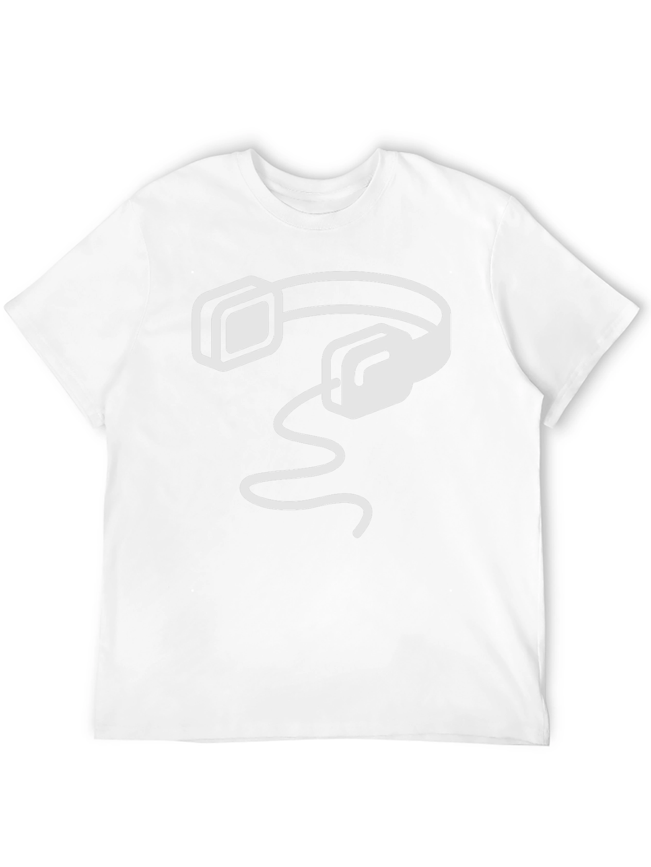 Modern Headphones Graphic Black T-Shirt