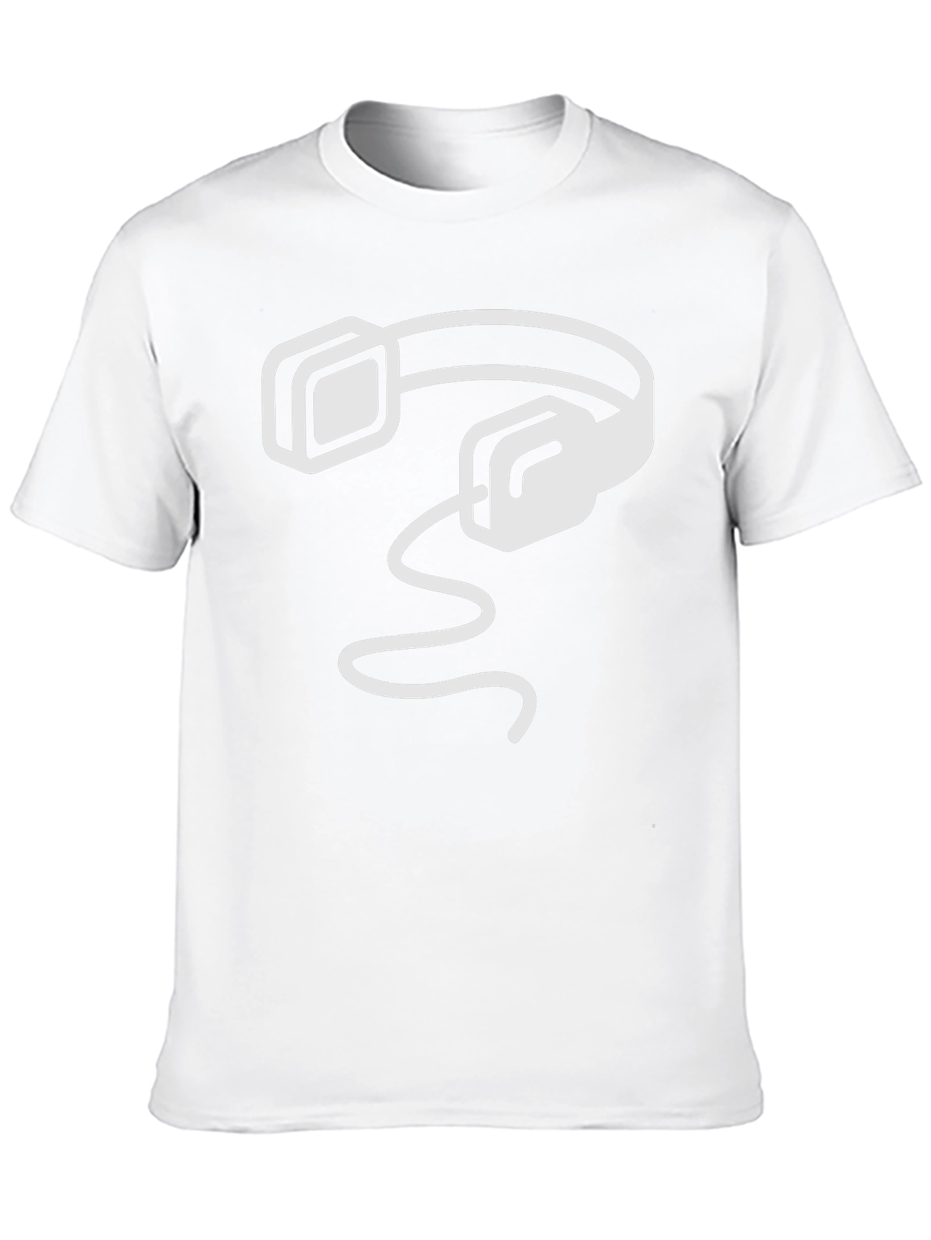 Modern Headphones Graphic Black T-Shirt
