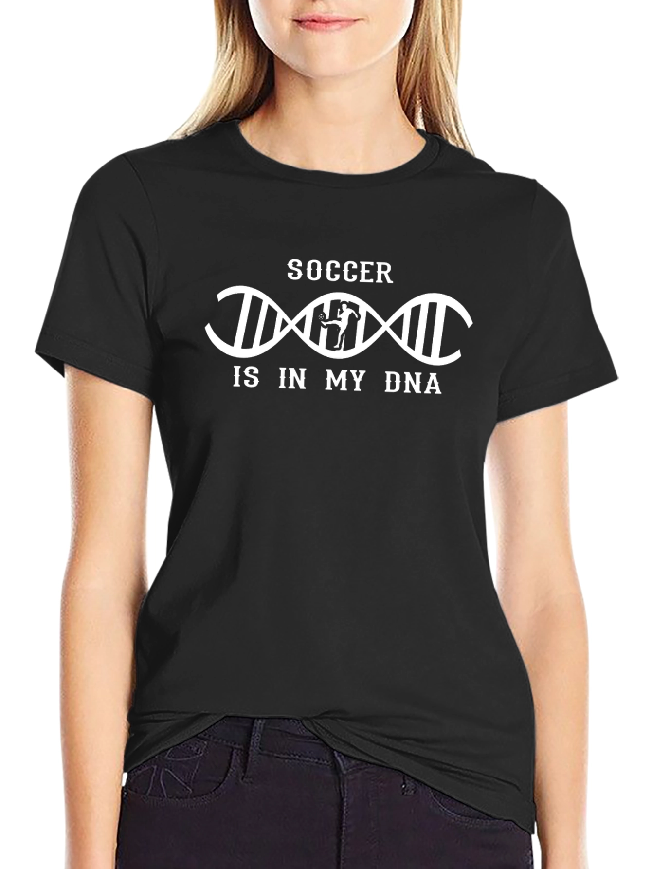 Soccer Is In My DNA Black T-Shirt