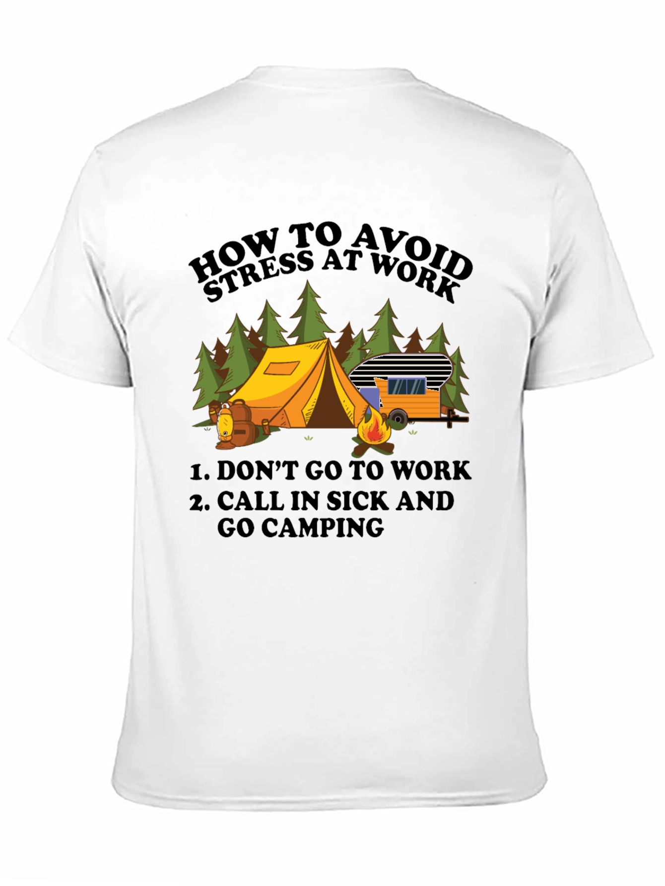 Avoid Stress Camping T-Shirt - Funny Vacation Tee
