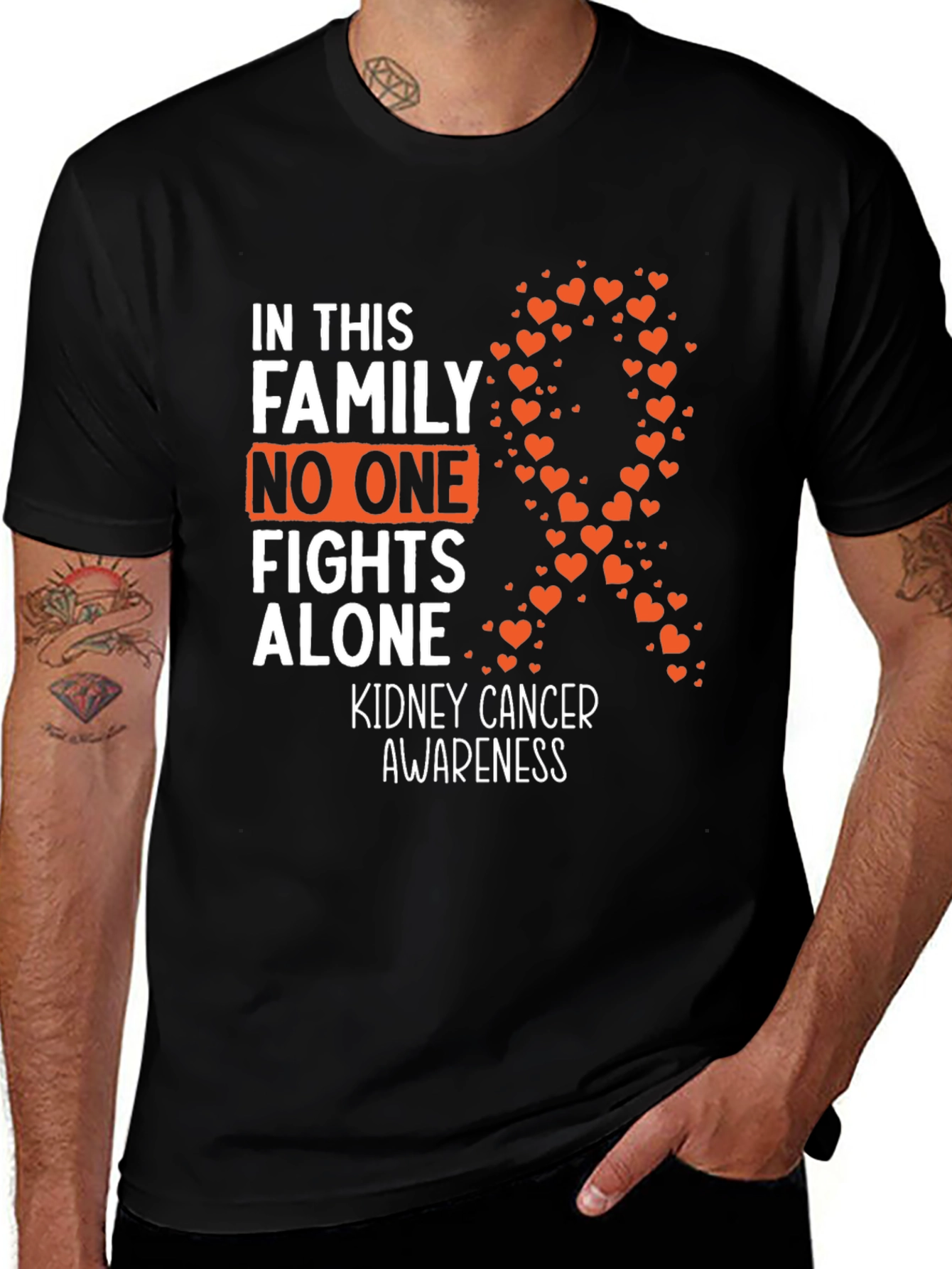 Kidney Cancer Awareness T-Shirt - No One Fights Alone