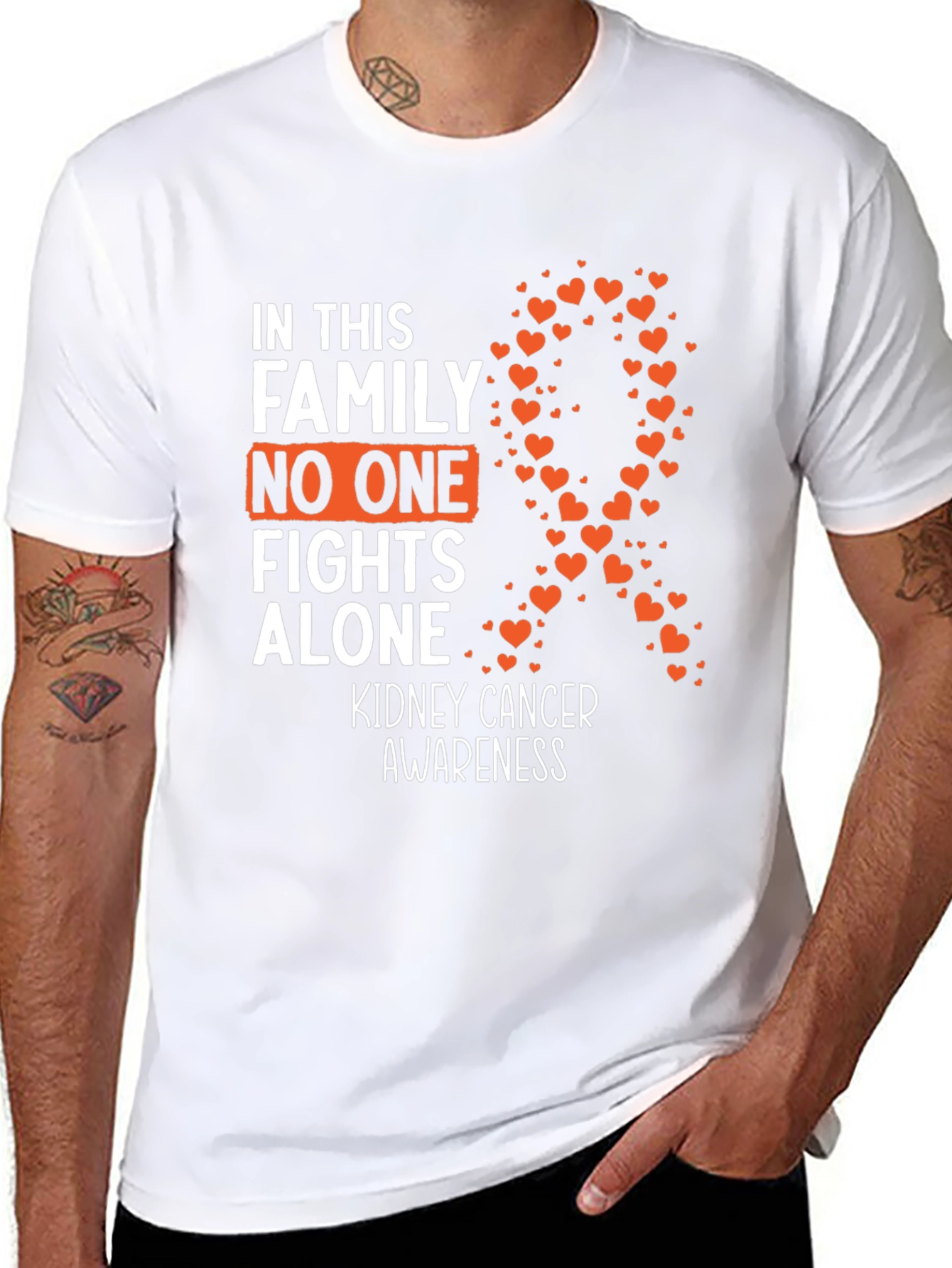 Kidney Cancer Awareness T-Shirt - No One Fights Alone