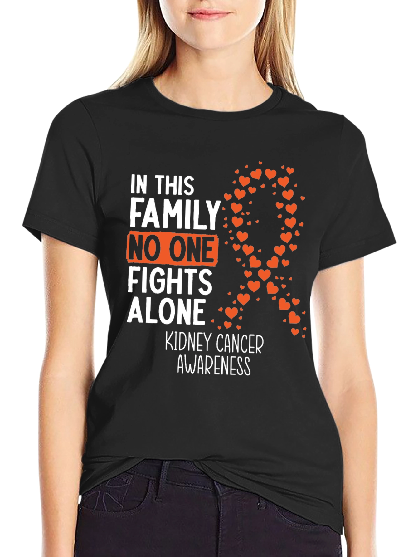 Kidney Cancer Awareness T-Shirt - No One Fights Alone