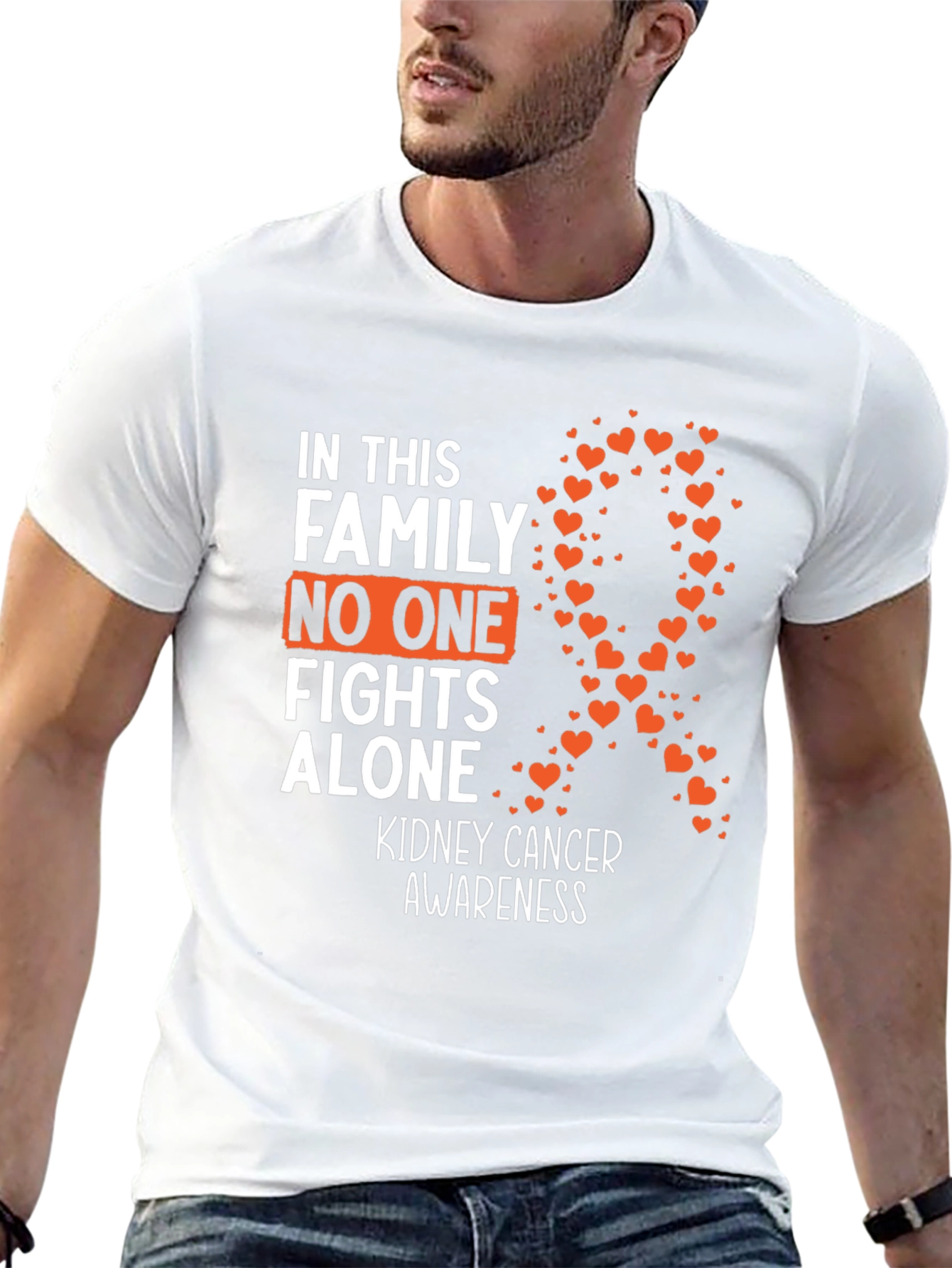 Kidney Cancer Awareness T-Shirt - No One Fights Alone