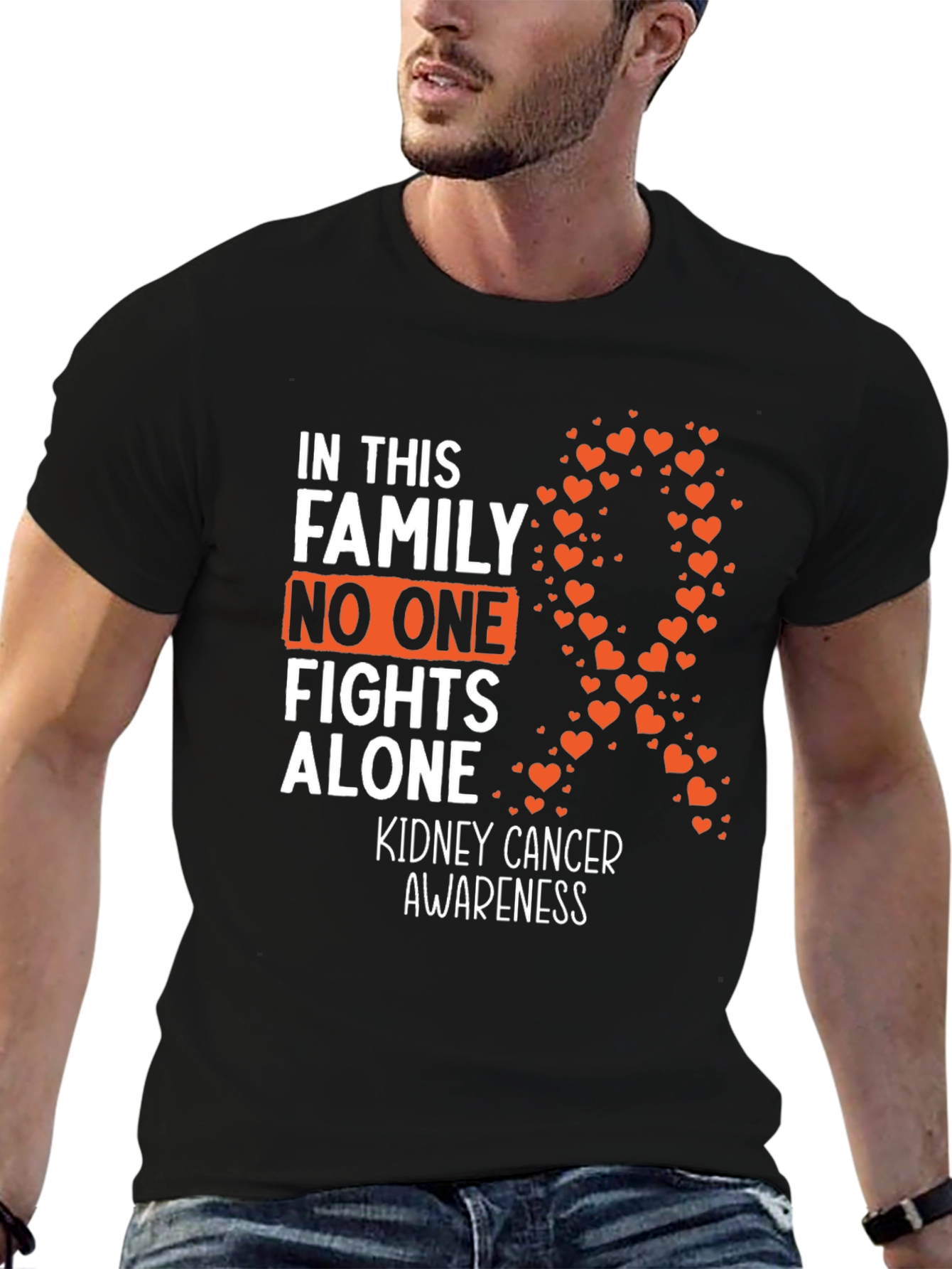Kidney Cancer Awareness T-Shirt - No One Fights Alone