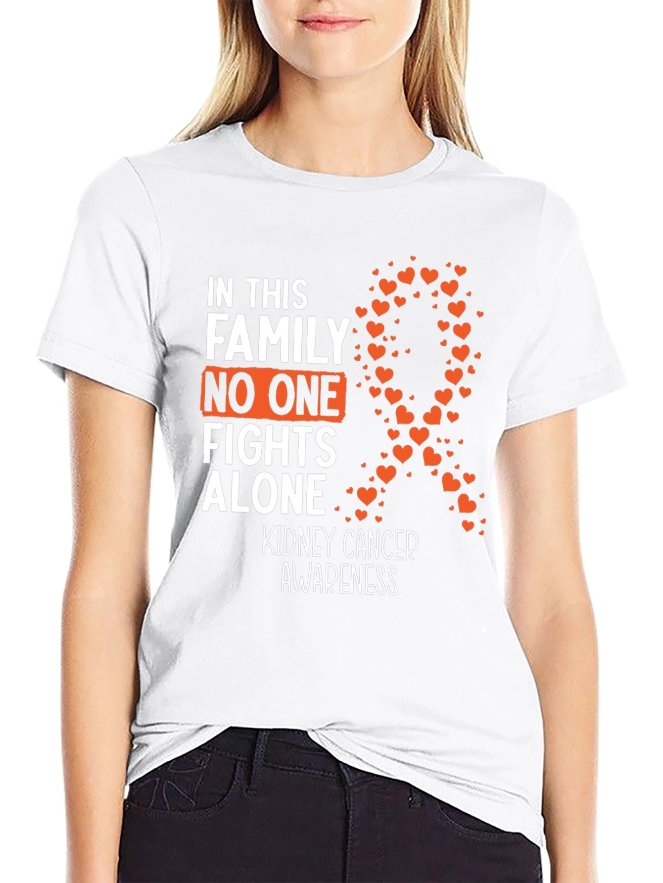 Kidney Cancer Awareness T-Shirt - No One Fights Alone