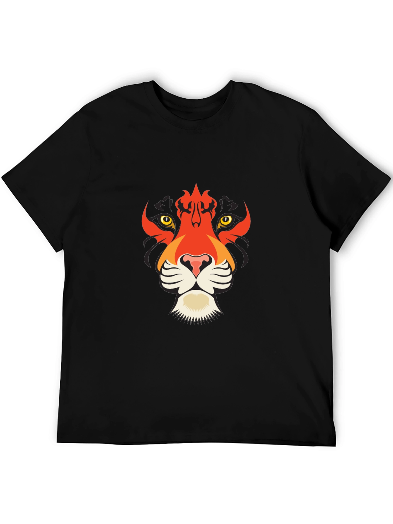 Bold Black T-Shirt with Tiger Graphic