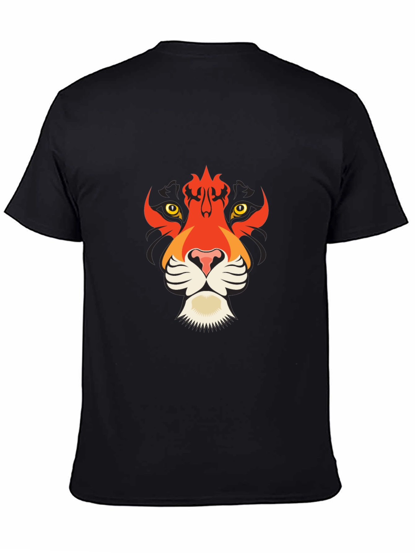 Bold Black T-Shirt with Tiger Graphic