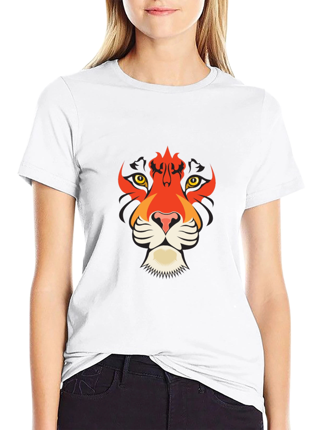 Bold Black T-Shirt with Tiger Graphic