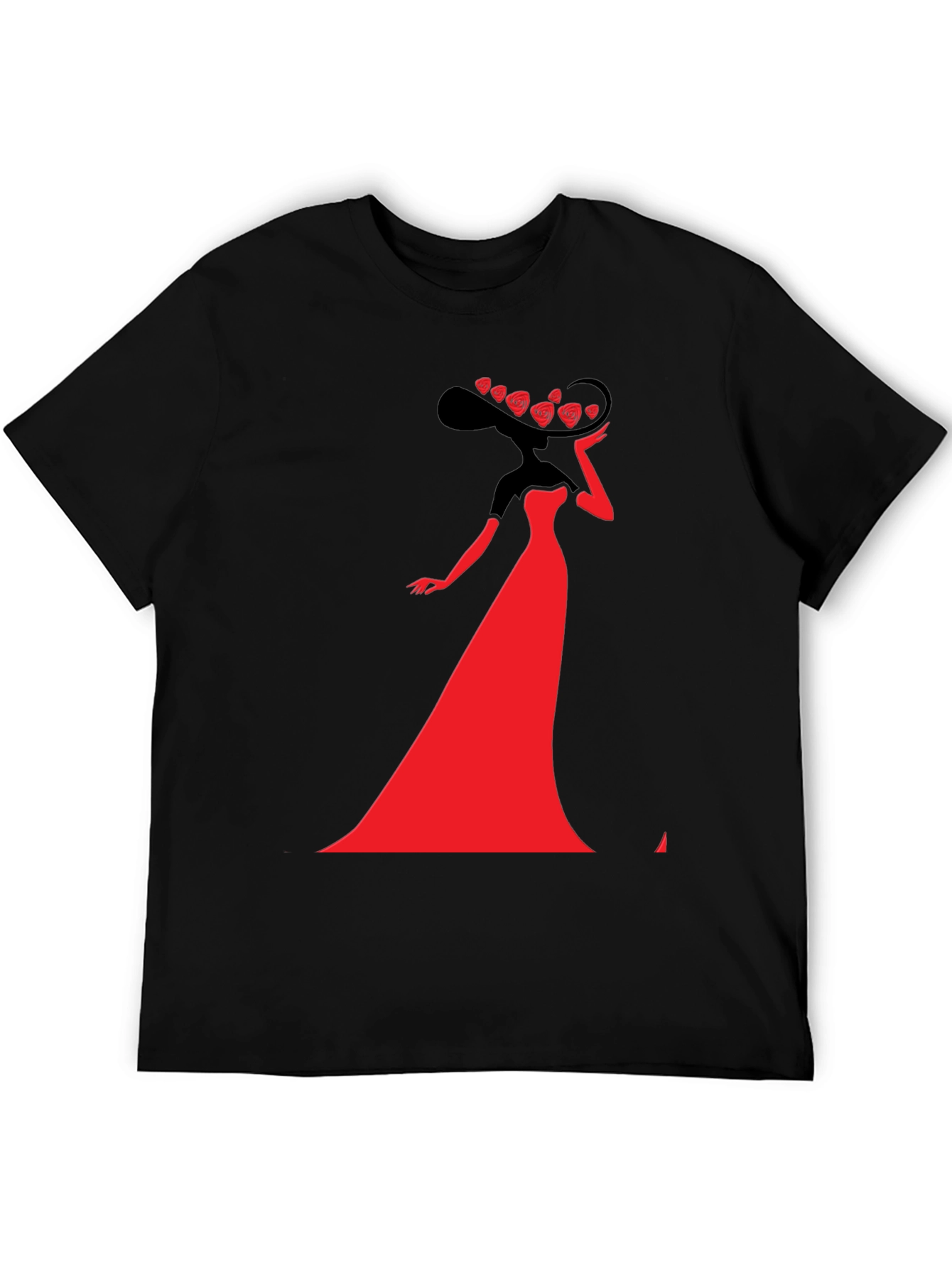 Stylish Lady Graphic Tee - Black