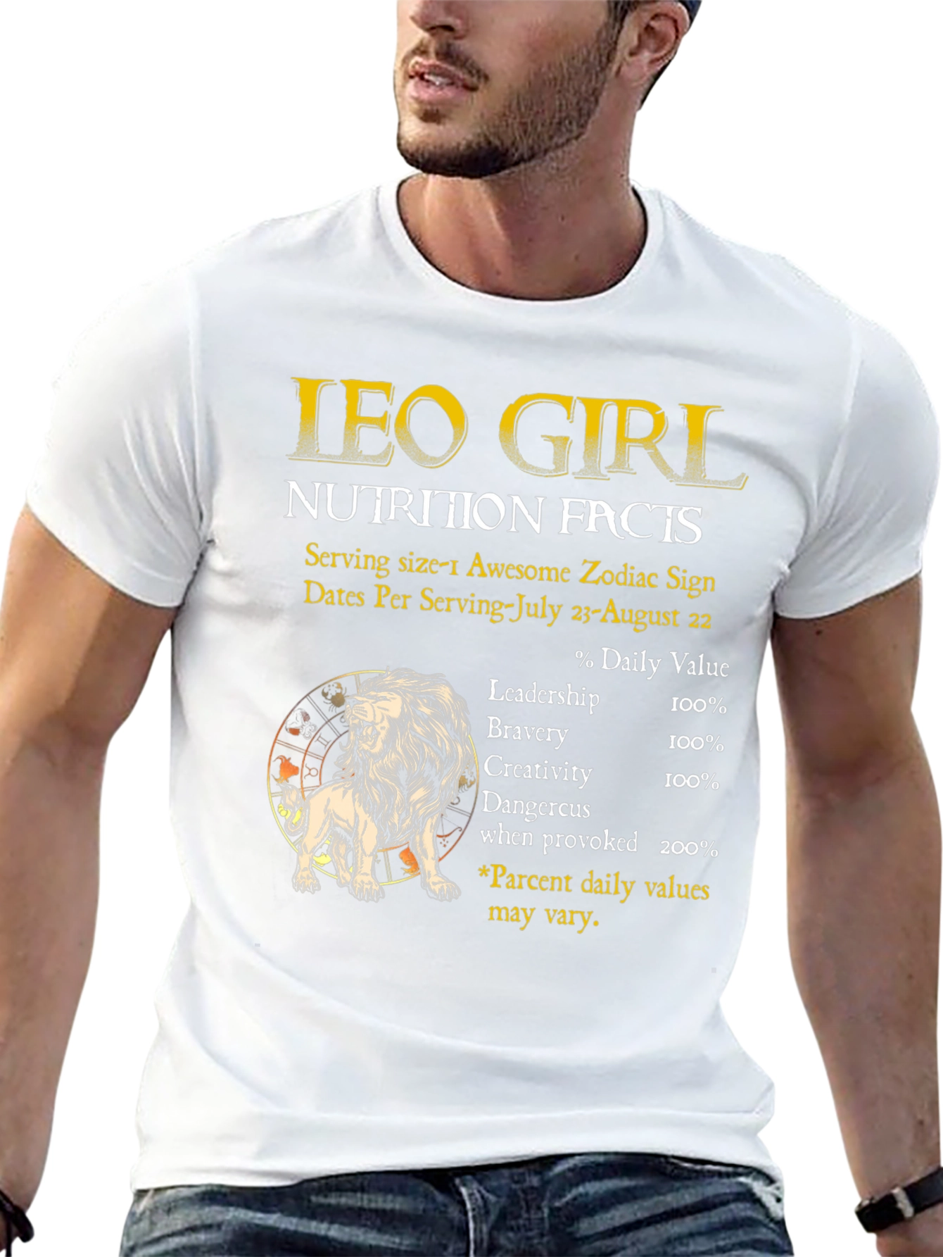 Leo Girl Nutrition Facts Zodiac T-Shirt