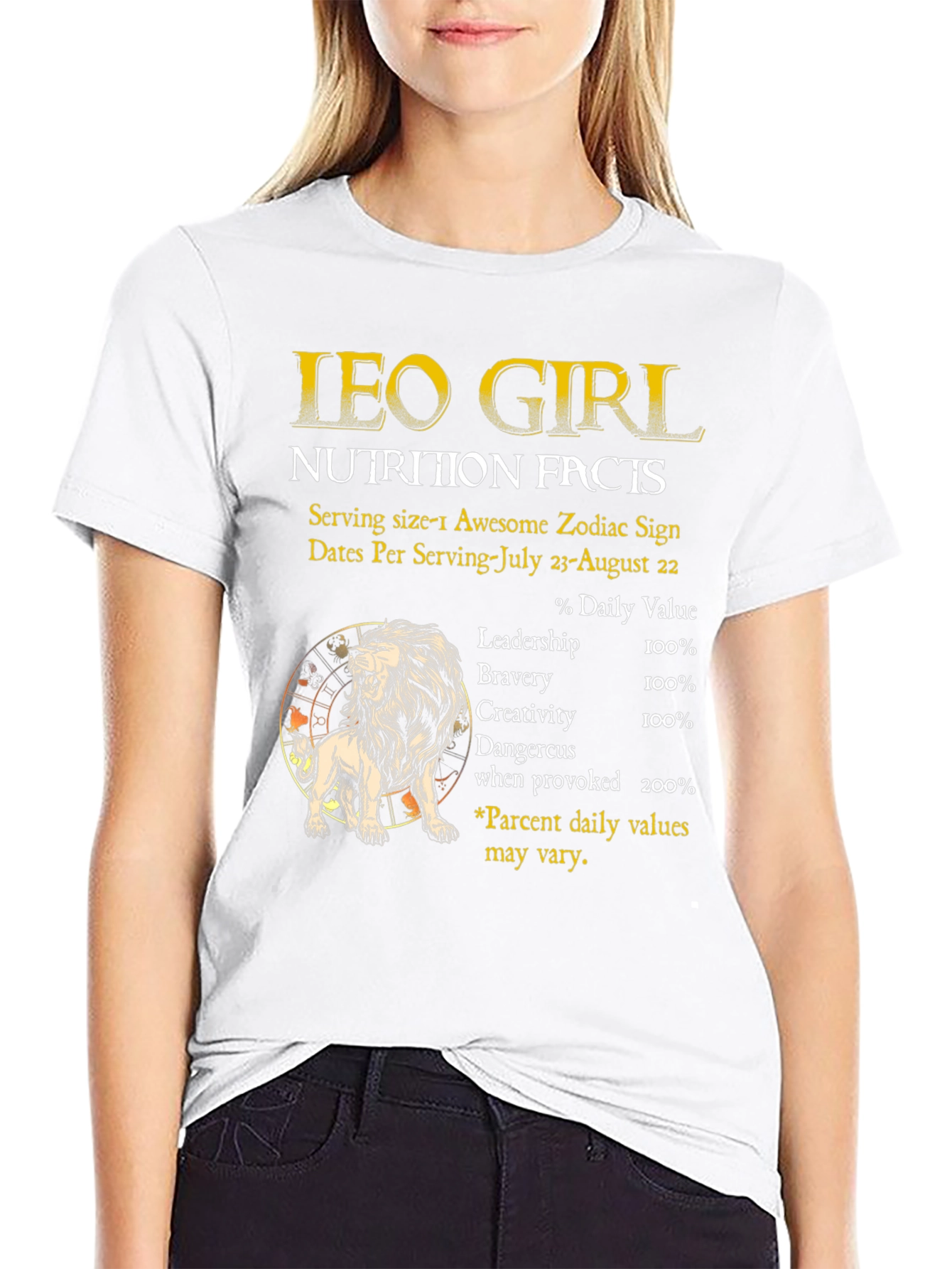 Leo Girl Nutrition Facts Zodiac T-Shirt