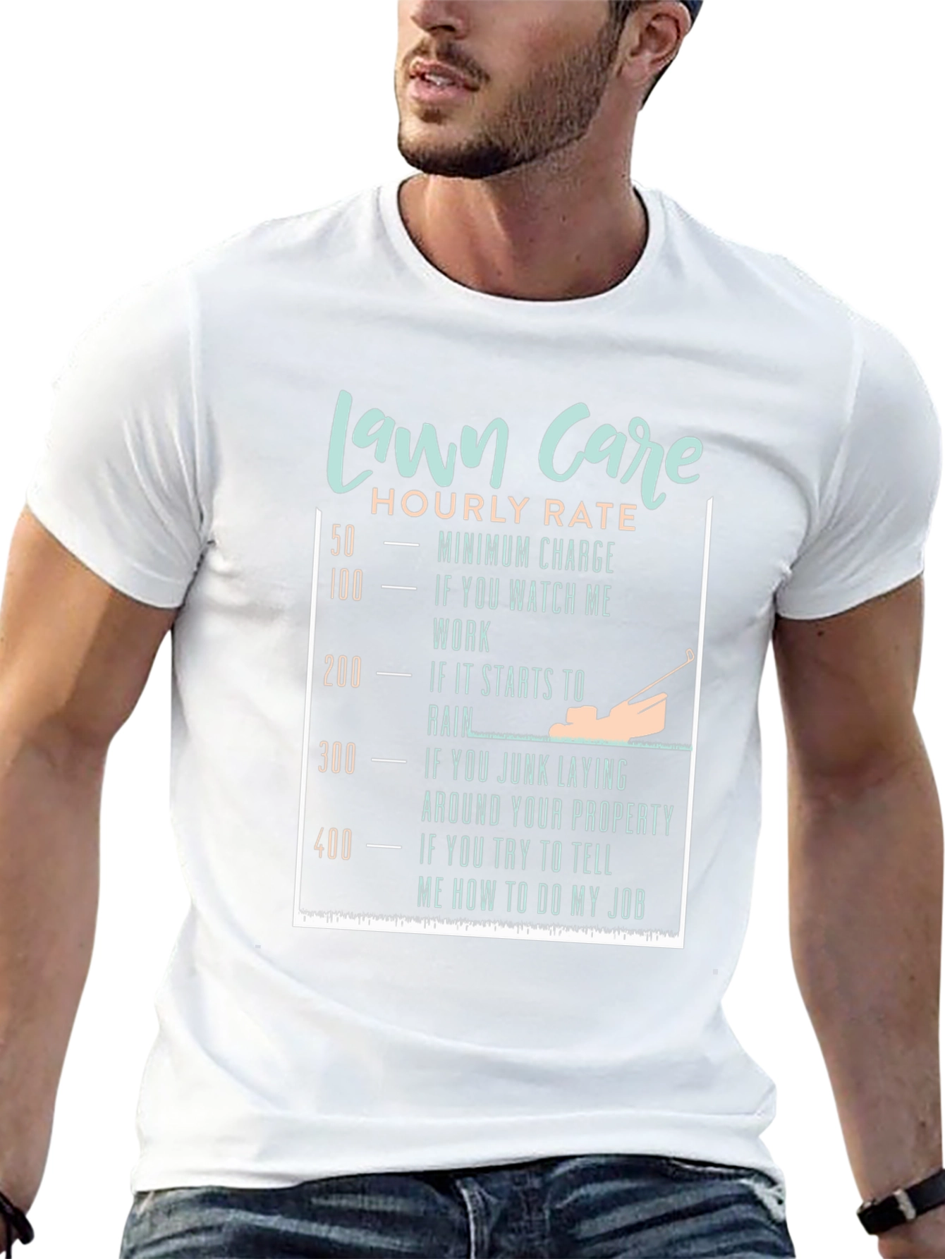 Funny Lawn Care Hourly Rate T-Shirt