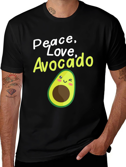 Peace Love Avocado T-Shirt - Cute Fruit Graphic Tee