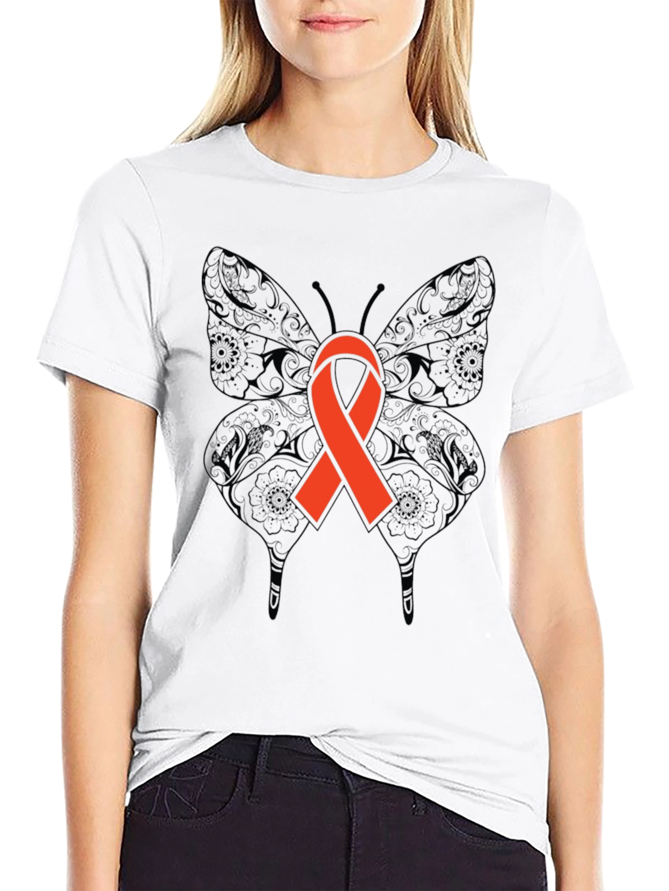 Butterfly Awareness Ribbon Graphic Tee