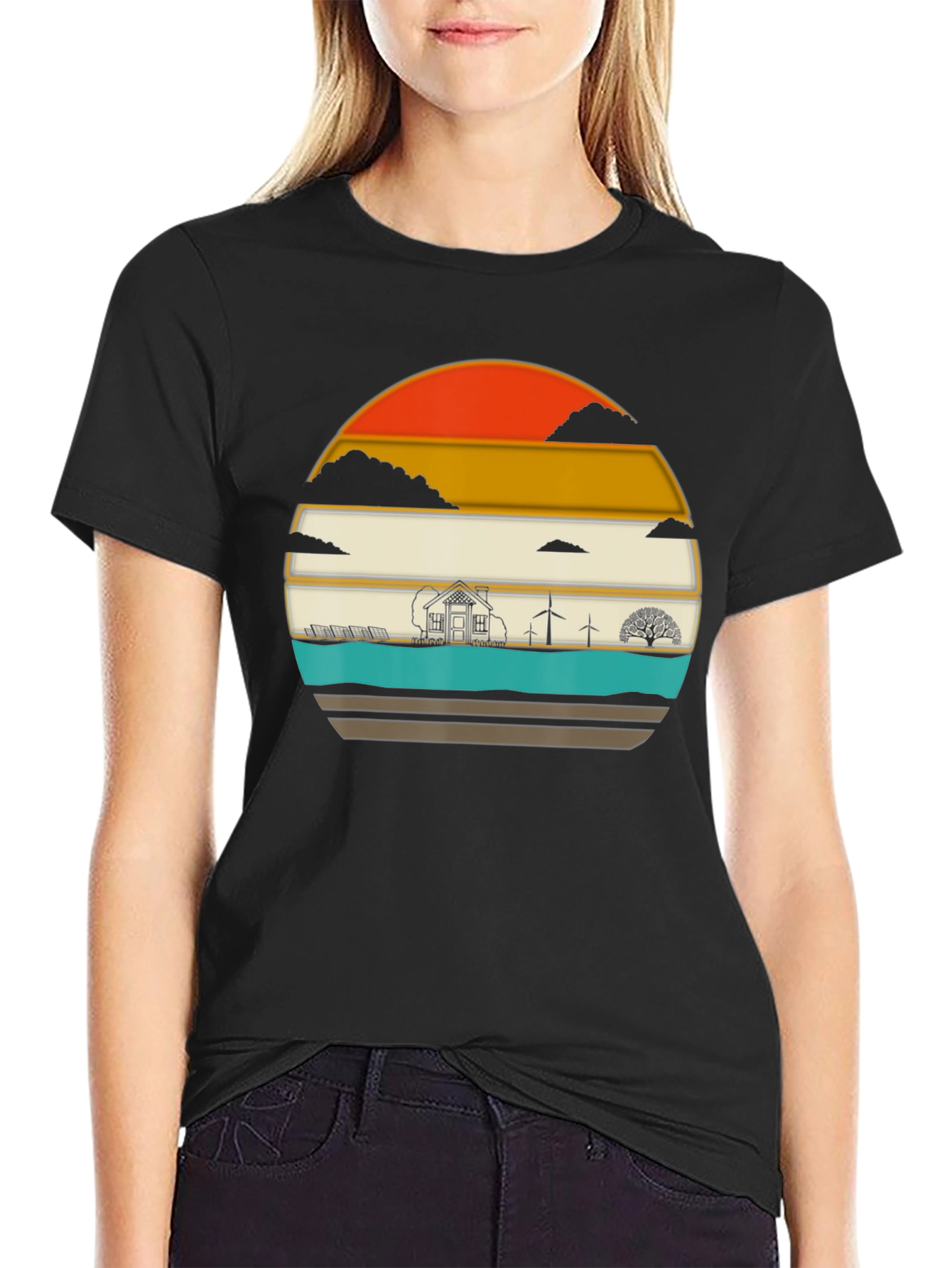 Eco-Friendly T-Shirt: Solar & Wind Power