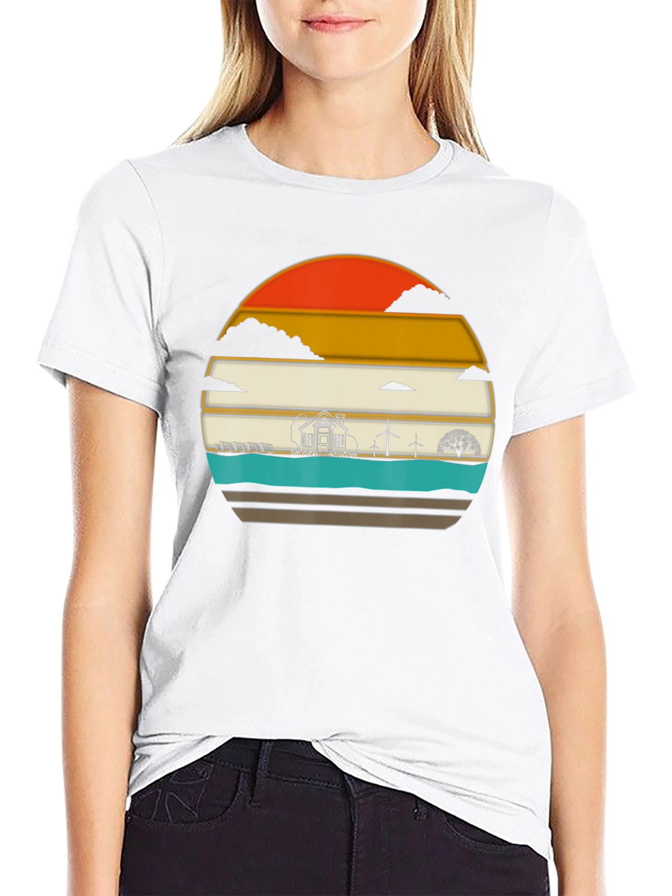 Eco-Friendly T-Shirt: Solar & Wind Power