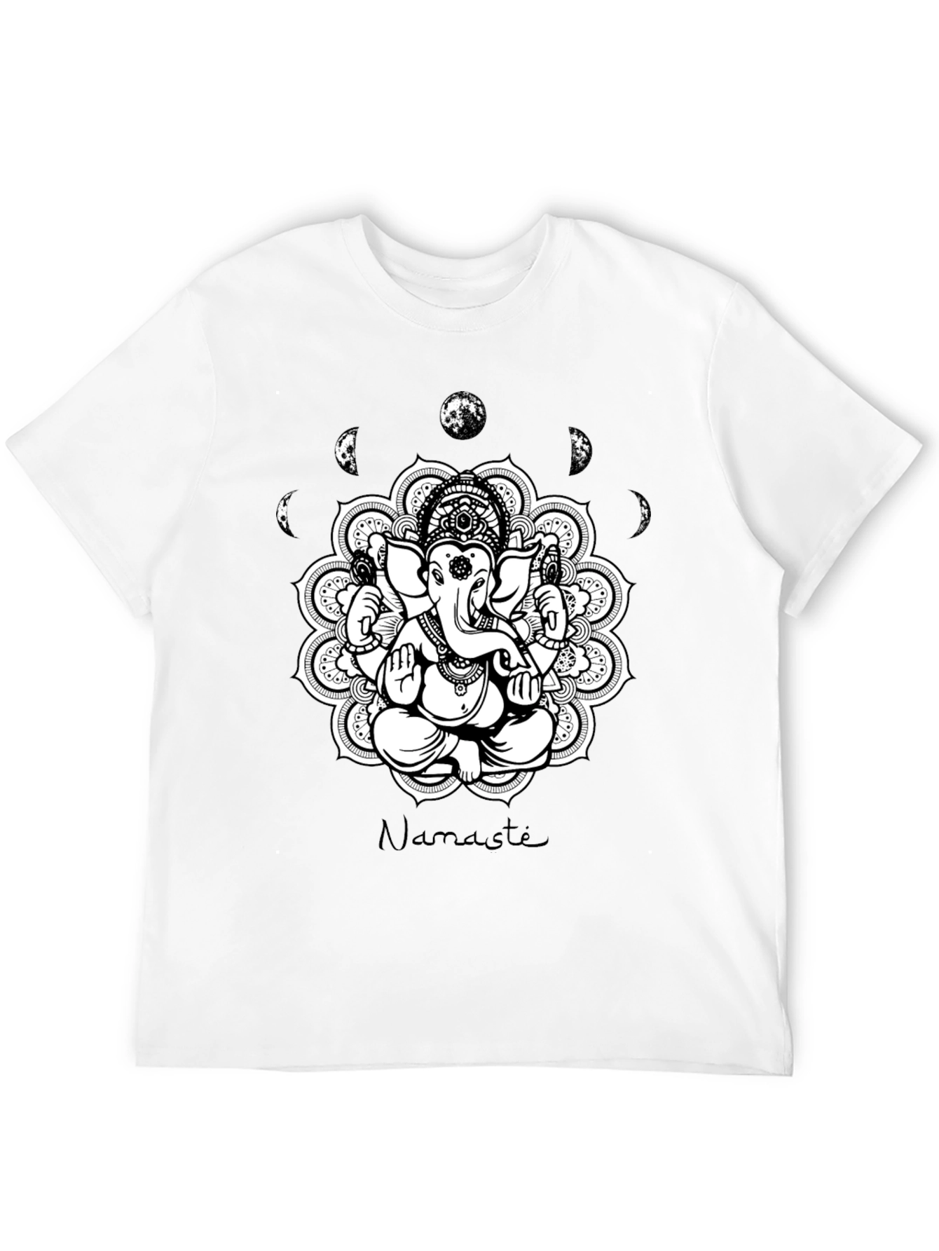 Ganesh Namaste Mandala Black T-Shirt