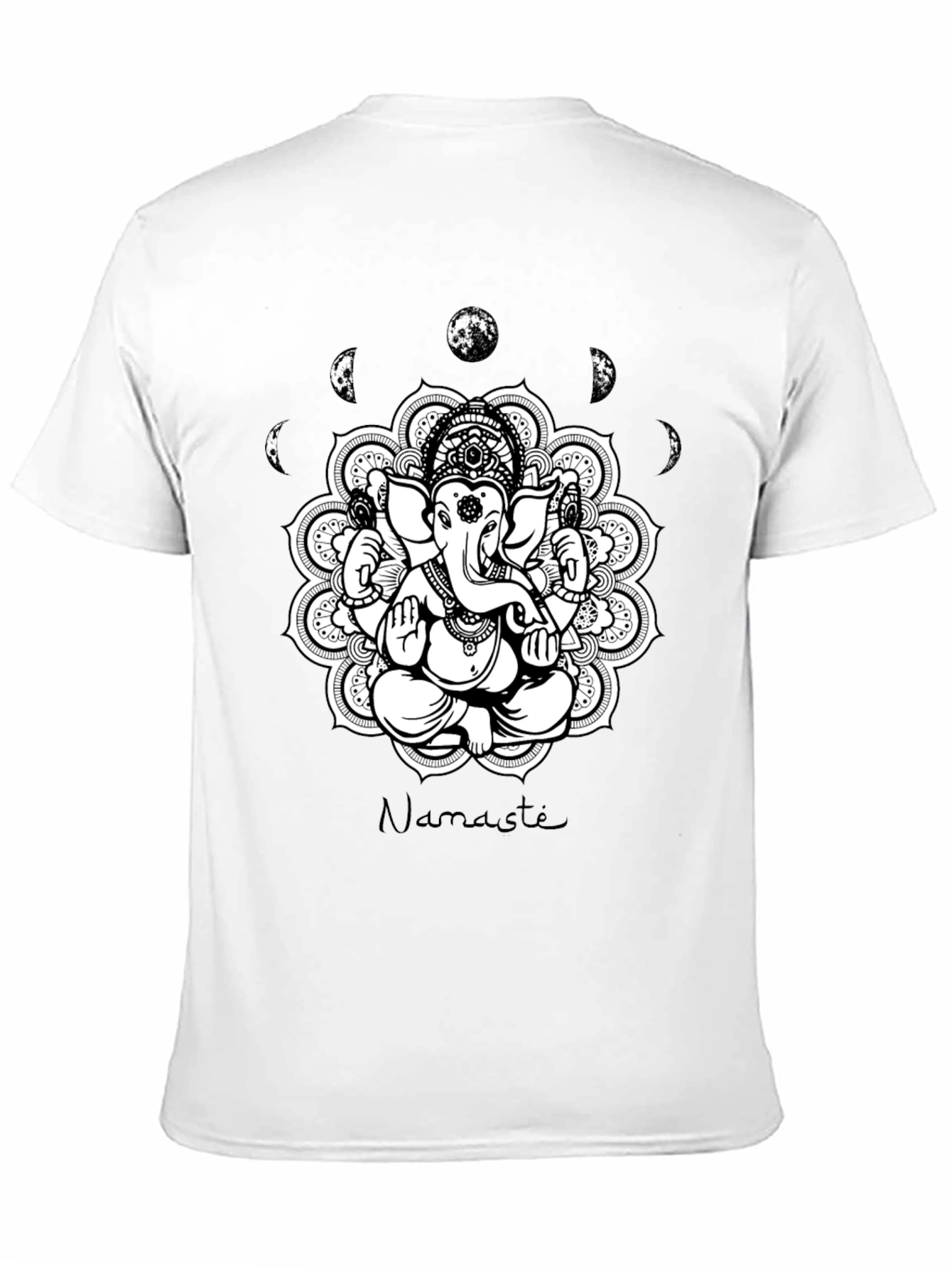 Ganesh Namaste Mandala Black T-Shirt