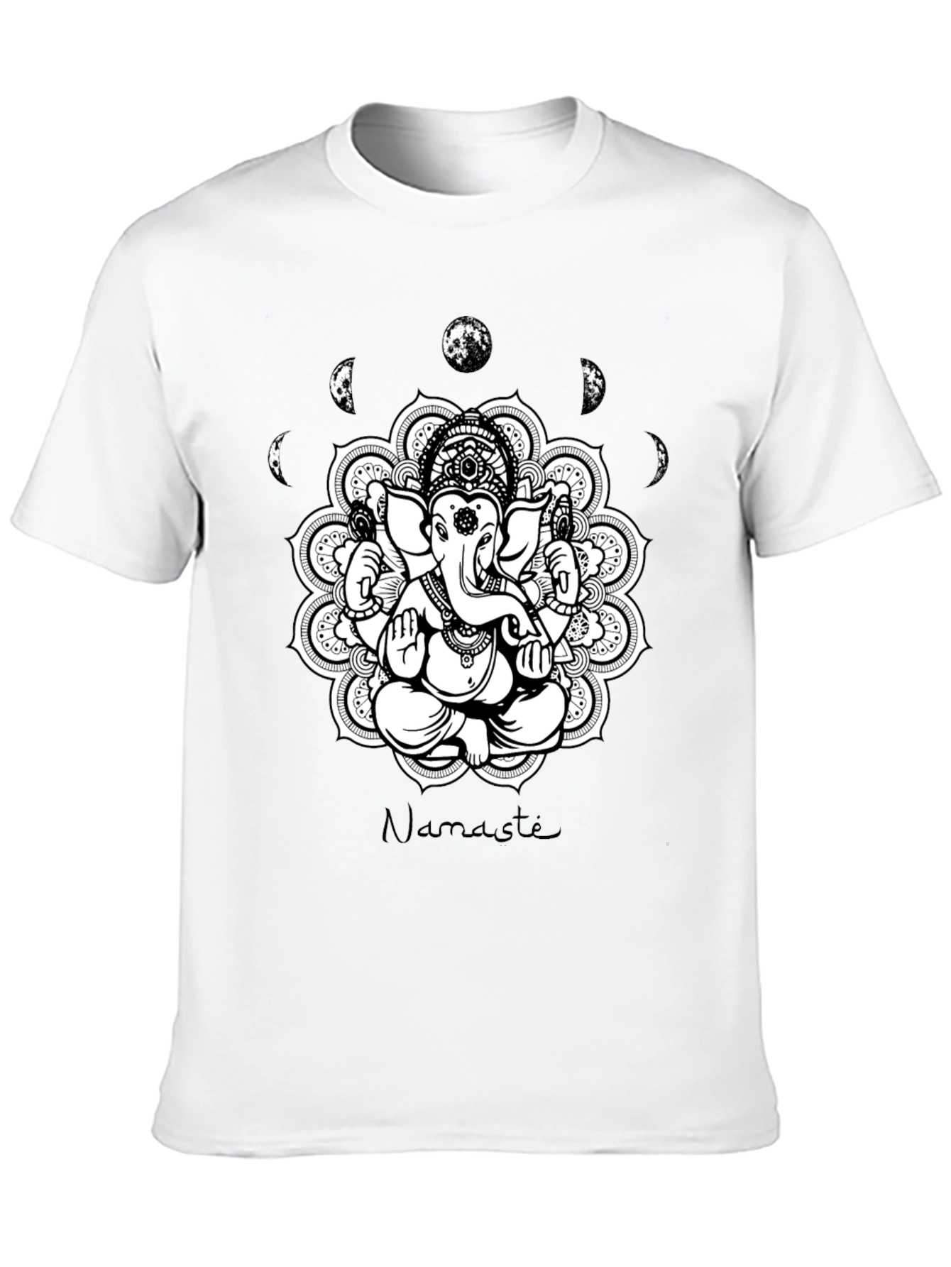 Ganesh Namaste Mandala Black T-Shirt