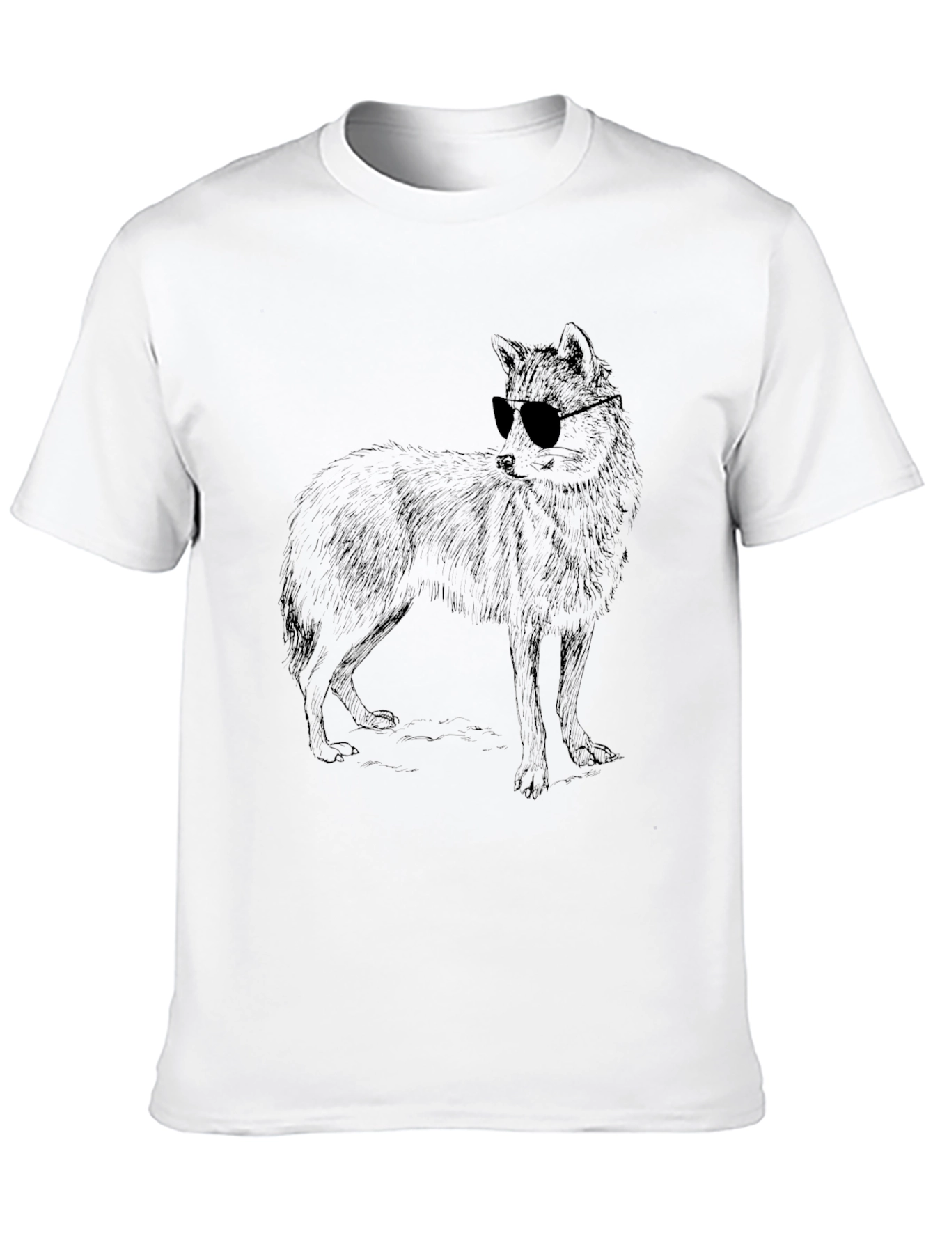 Cool Wolf Graphic Tee - Black Casual T-Shirt