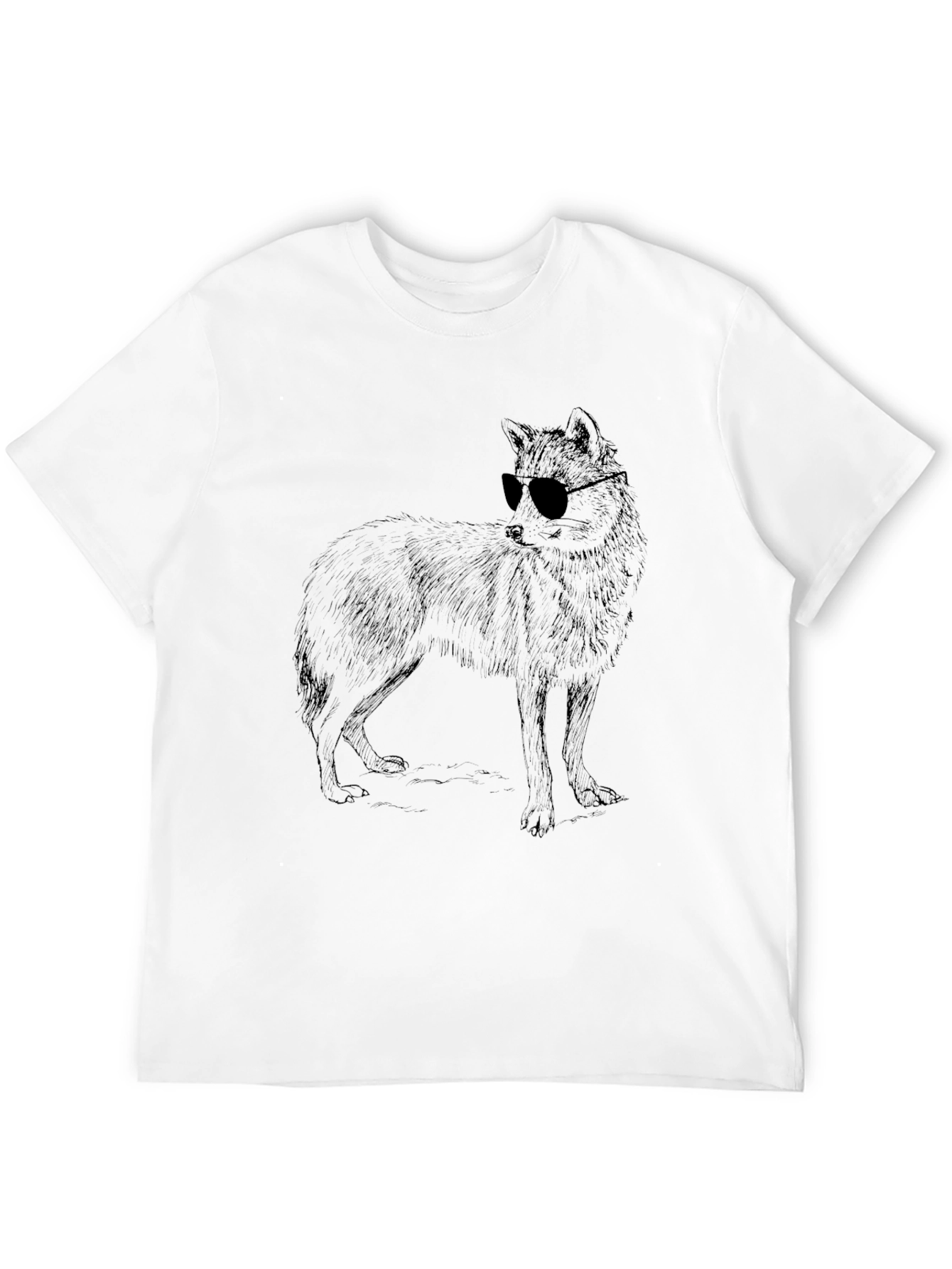 Cool Wolf Graphic Tee - Black Casual T-Shirt