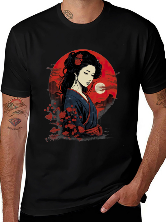 Geisha Art T-Shirt - Japanese Style Graphic Tee