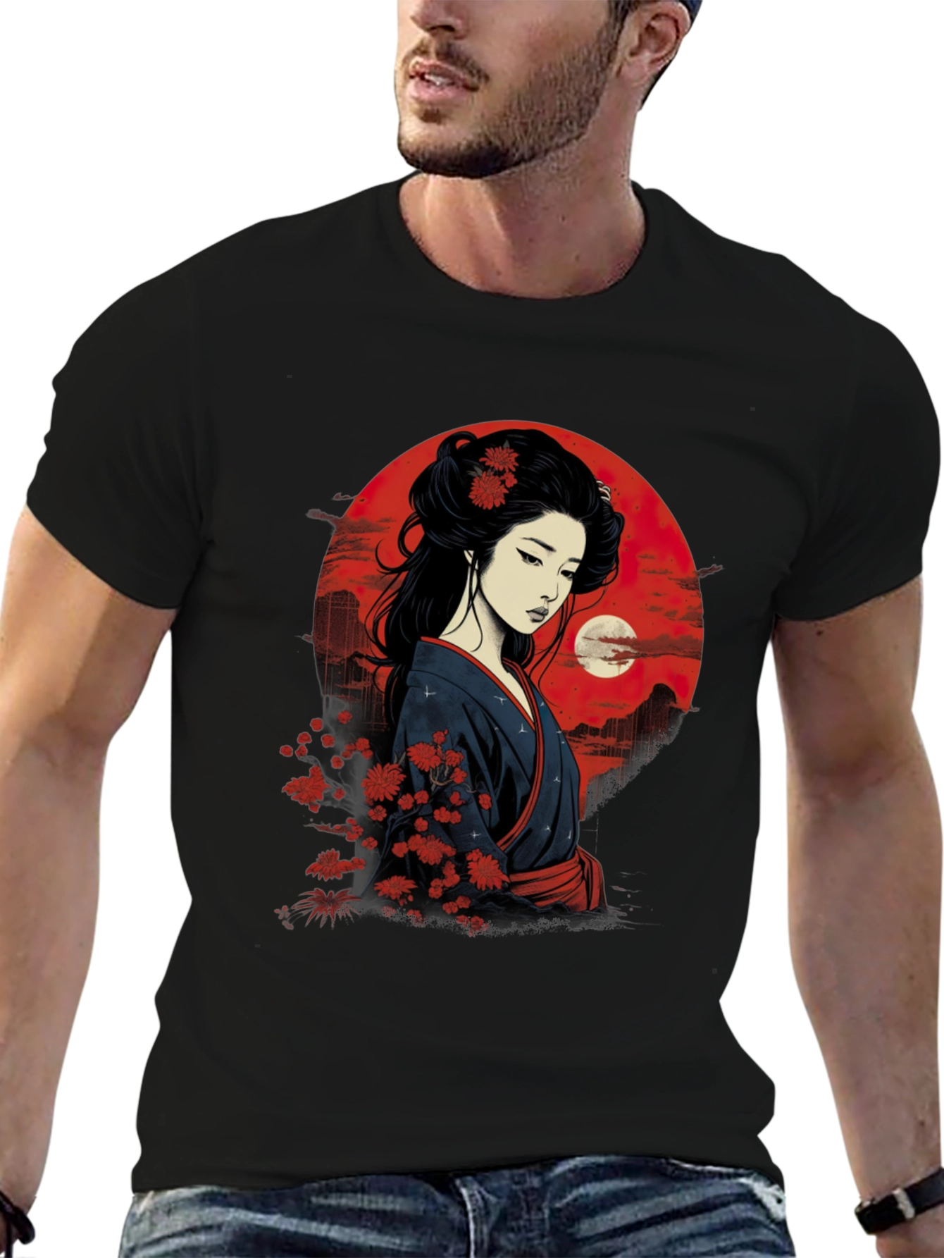 Geisha Art T-Shirt - Japanese Style Graphic Tee