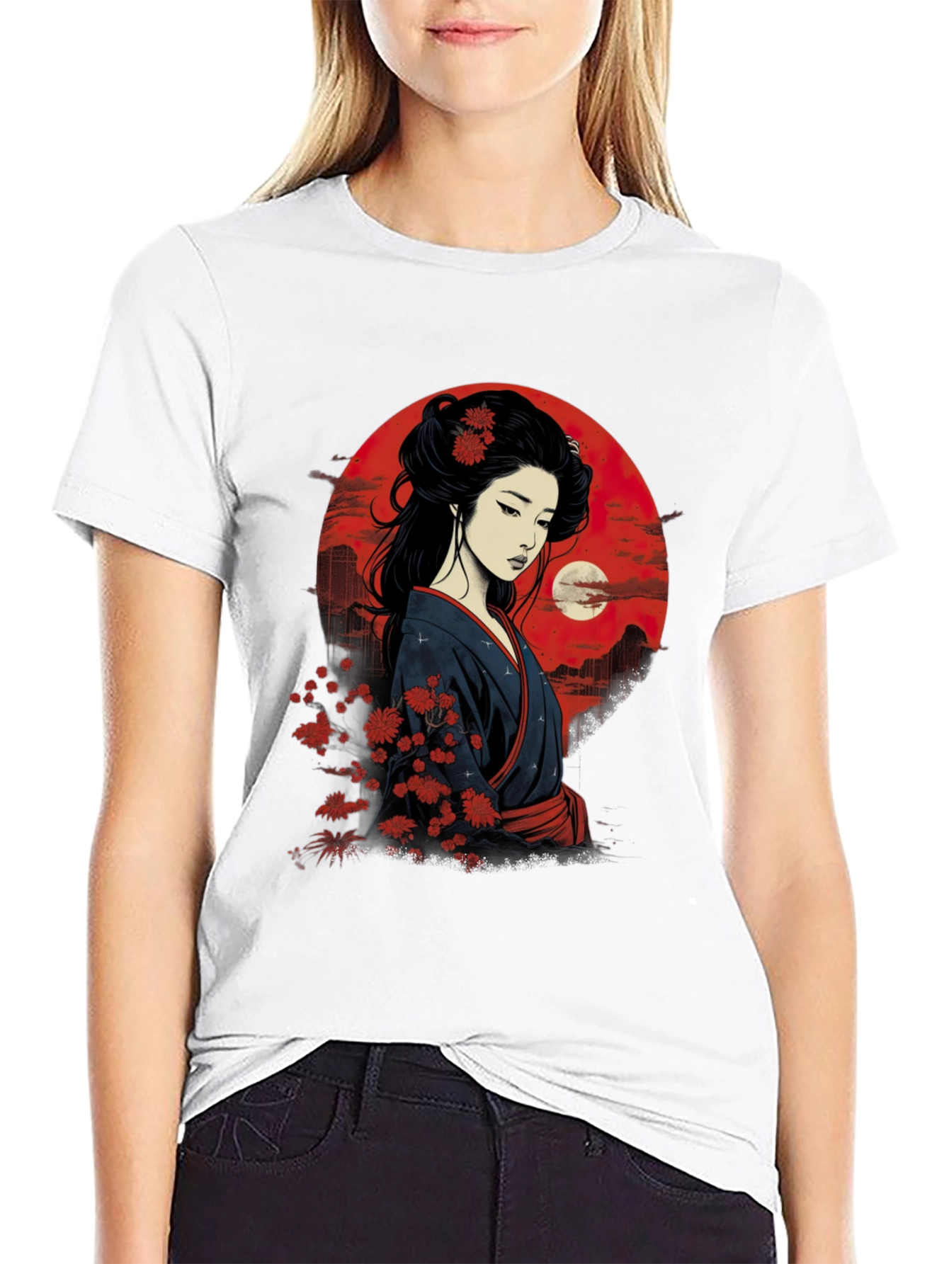 Geisha Art T-Shirt - Japanese Style Graphic Tee
