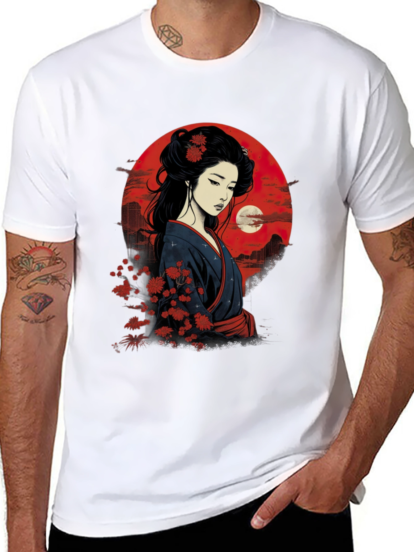 Geisha Art T-Shirt - Japanese Style Graphic Tee