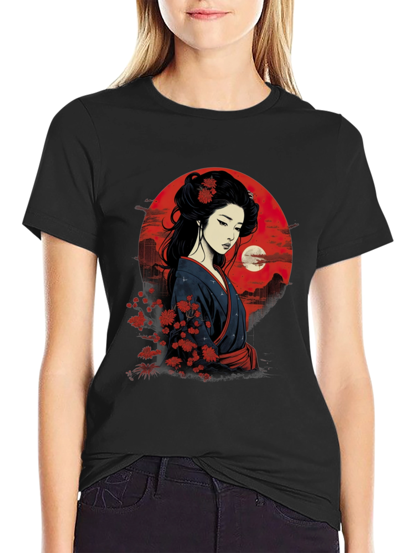 Geisha Art T-Shirt - Japanese Style Graphic Tee