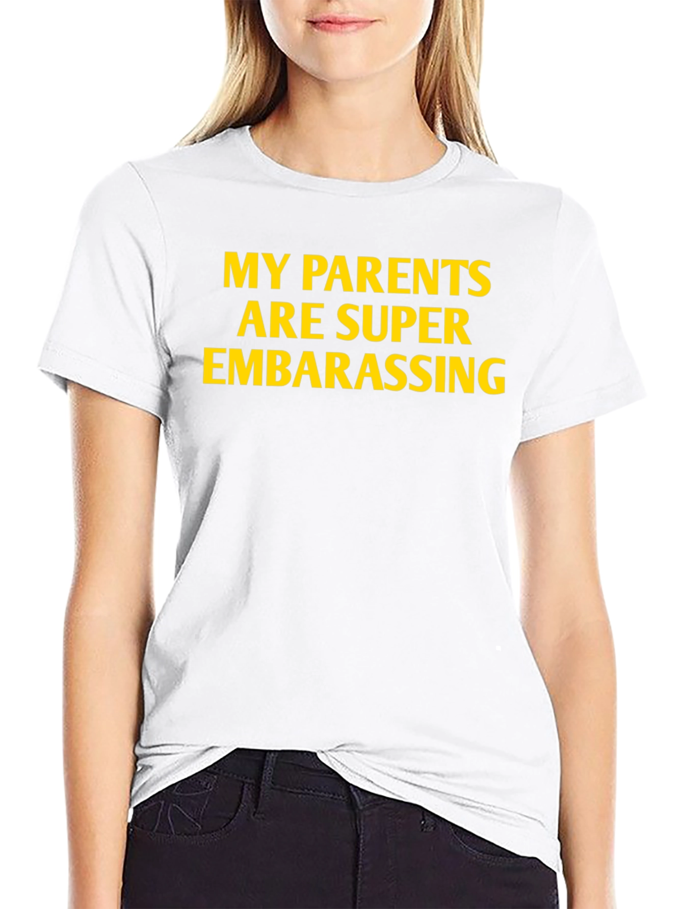 Funny My Parents Are Super Embarrassing Black Tee