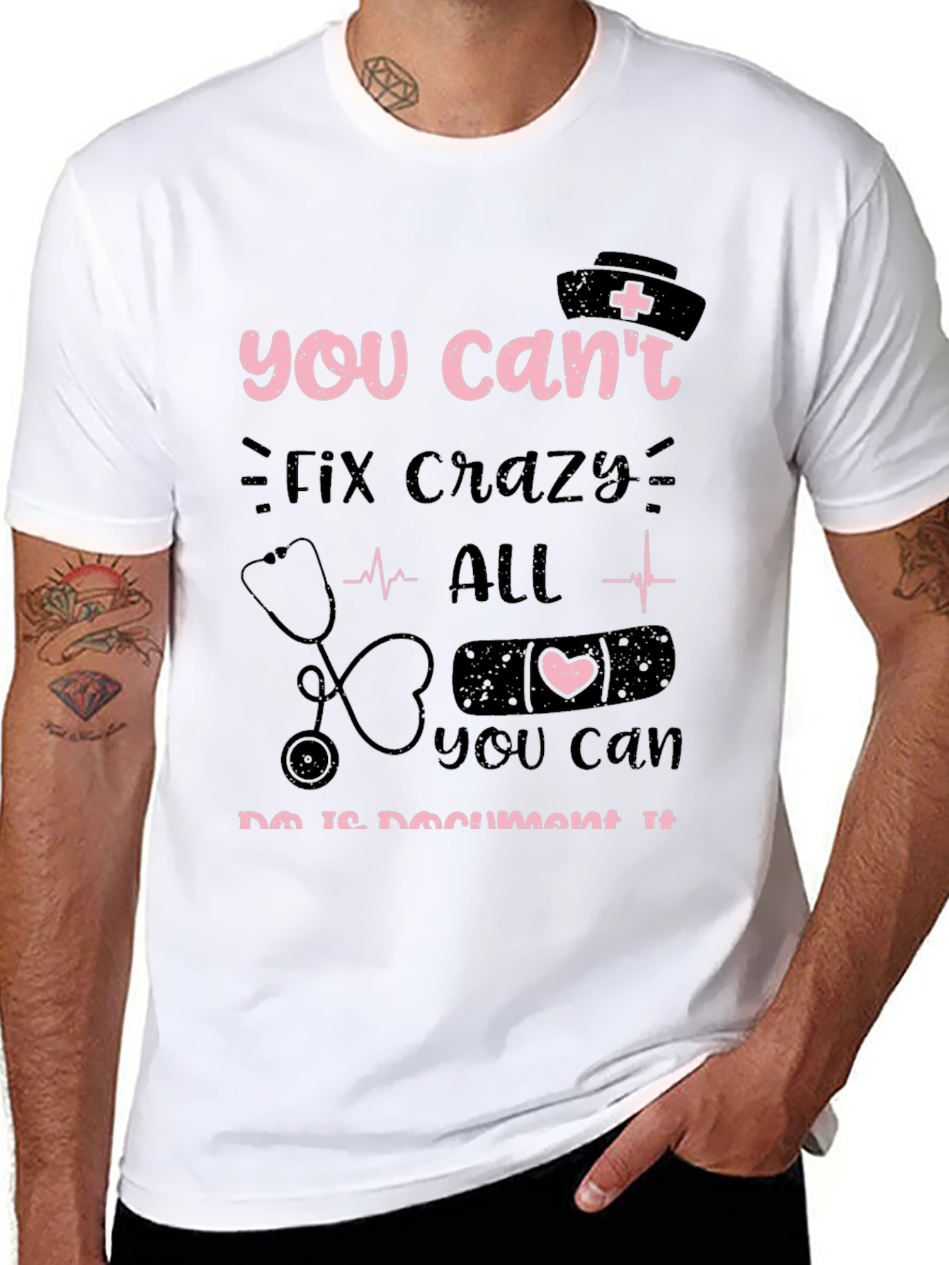 Funny Nurse T-Shirt - You Cant Fix Crazy