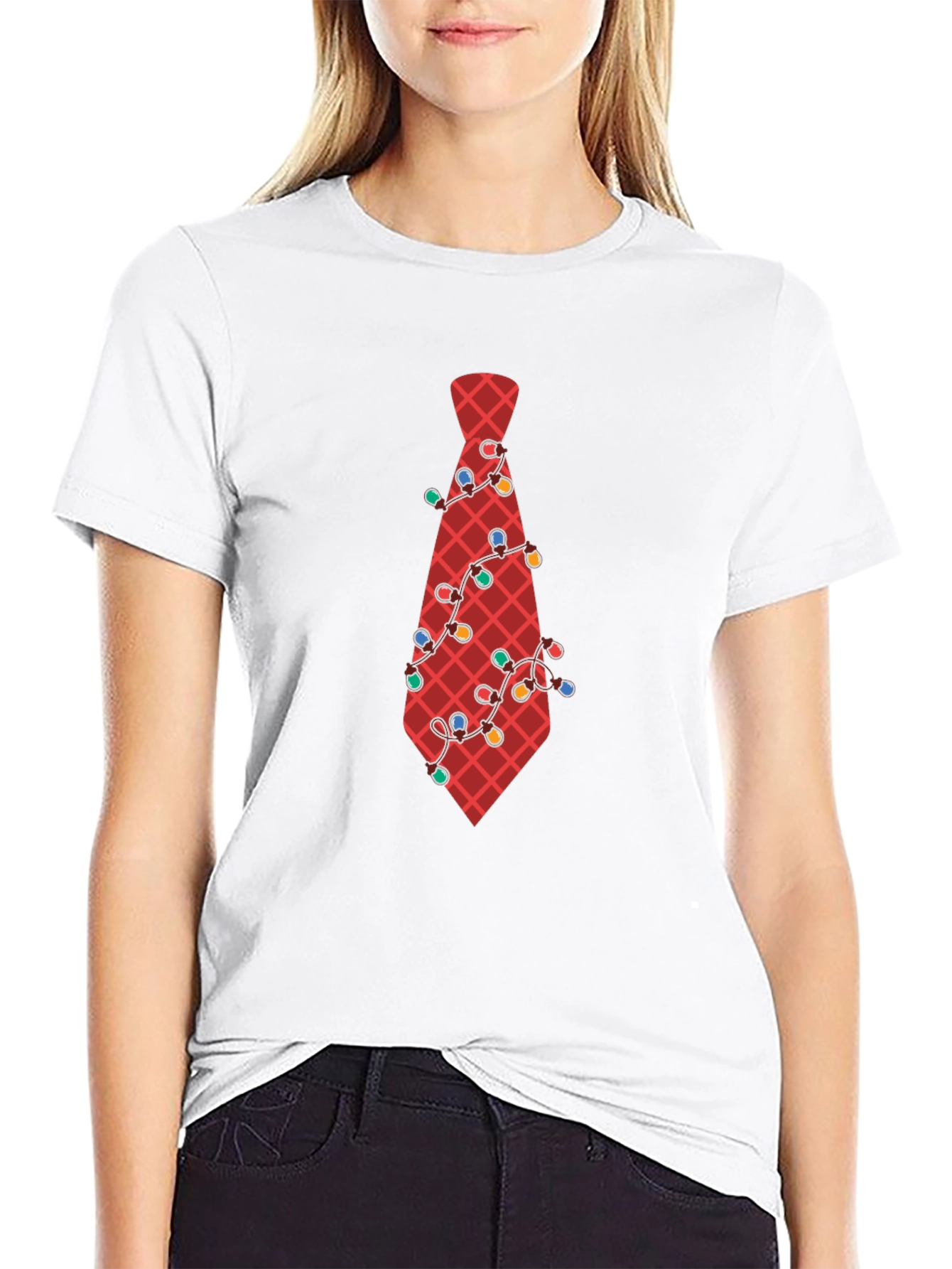 Festive Tie Graphic Tee - Holiday Party Ready!