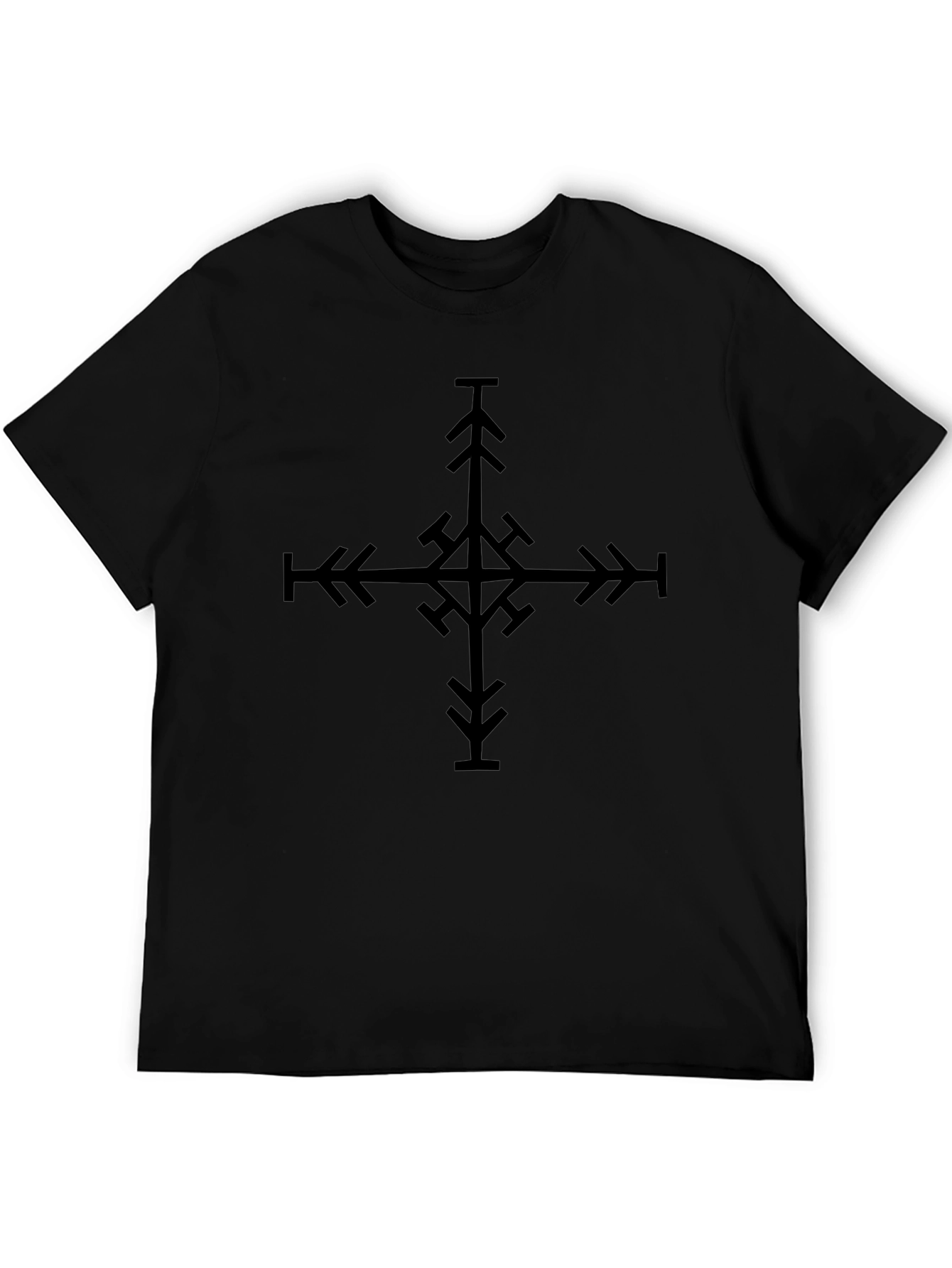 Abstract Cross Graphic Tee - Mens Black T-Shirt