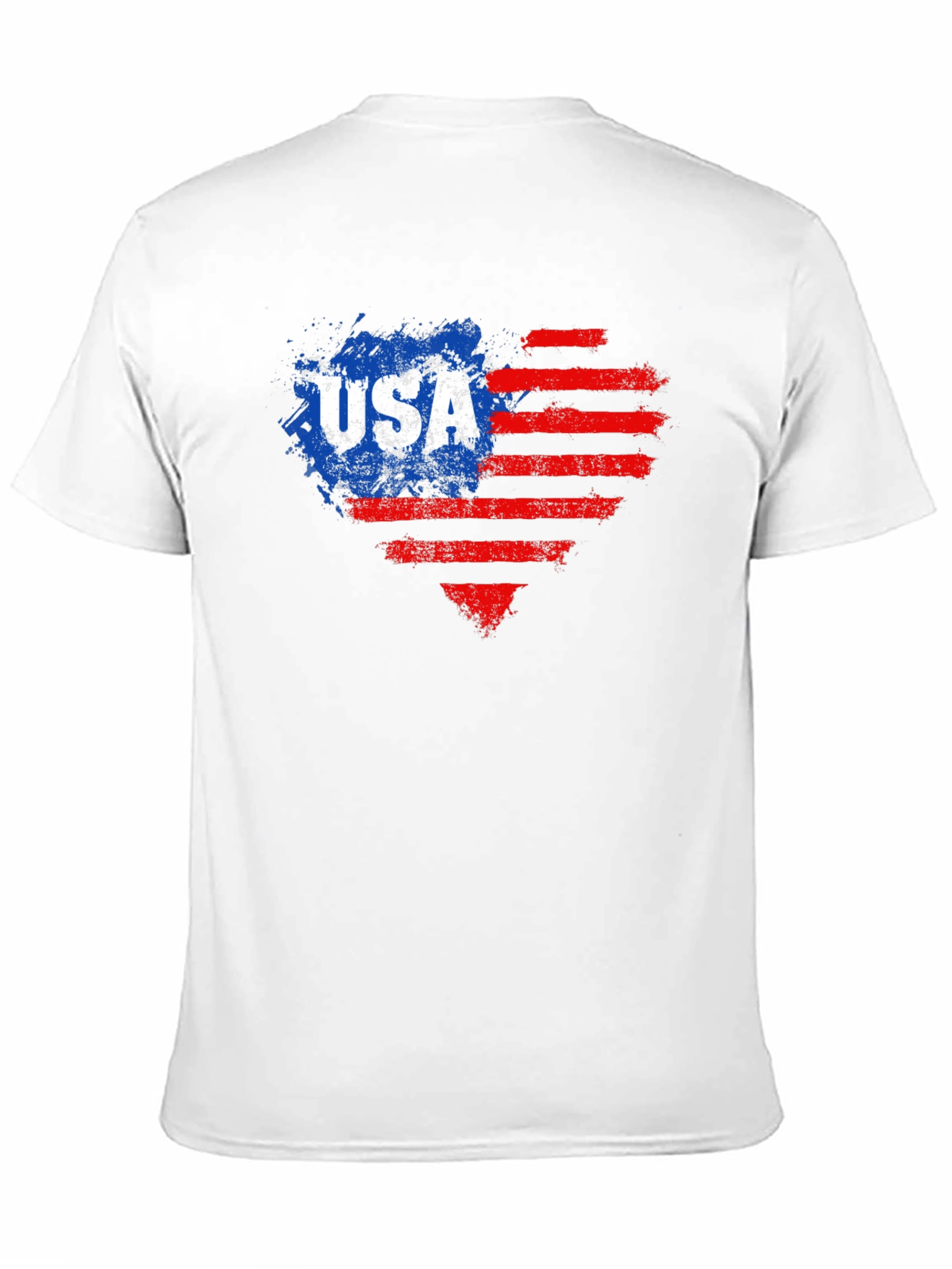 USA Flag Heart Graphic Tee - Patriotic Style
