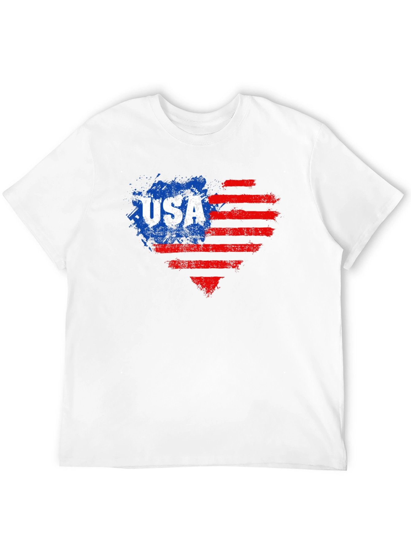 USA Flag Heart Graphic Tee - Patriotic Style