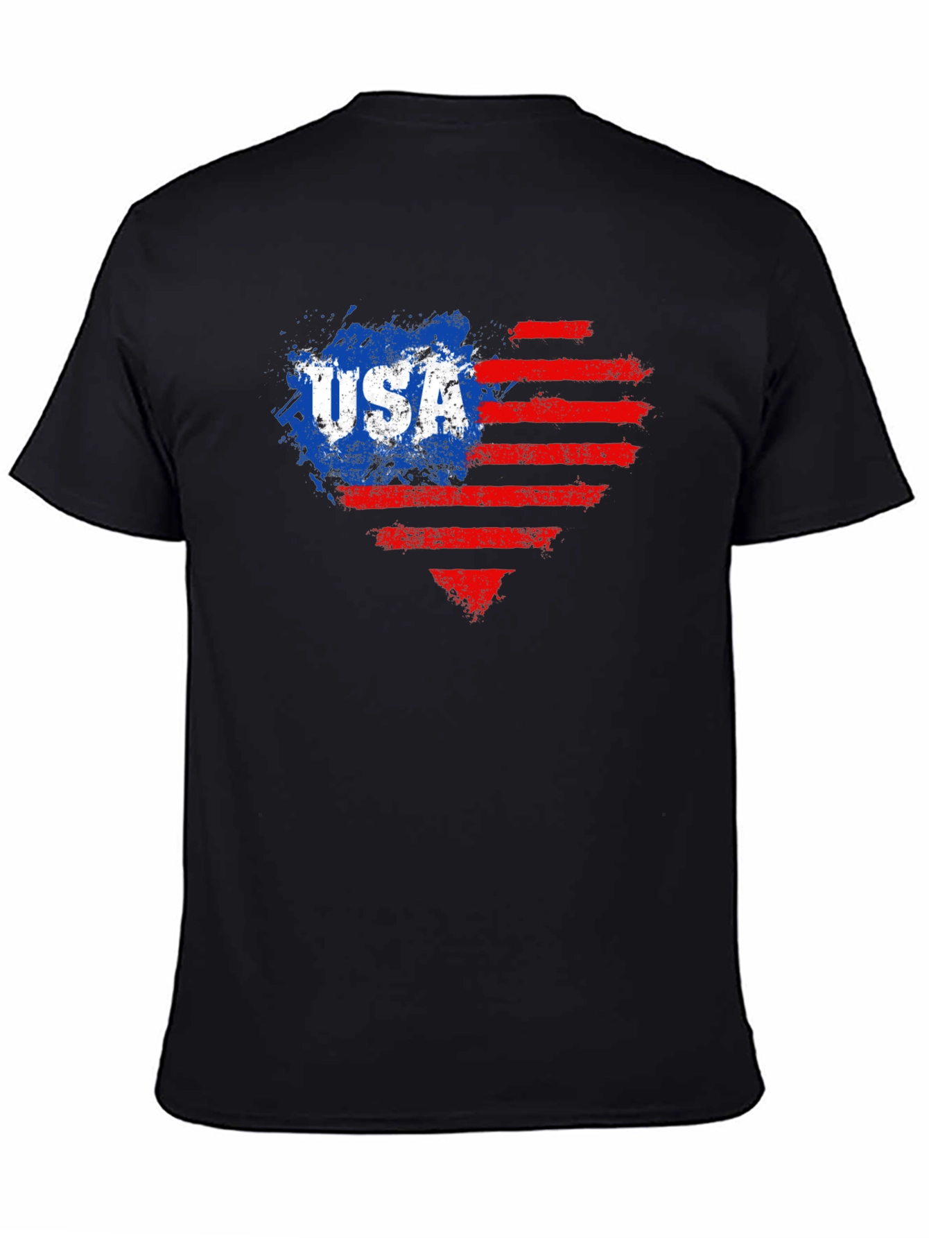 USA Flag Heart Graphic Tee - Patriotic Style