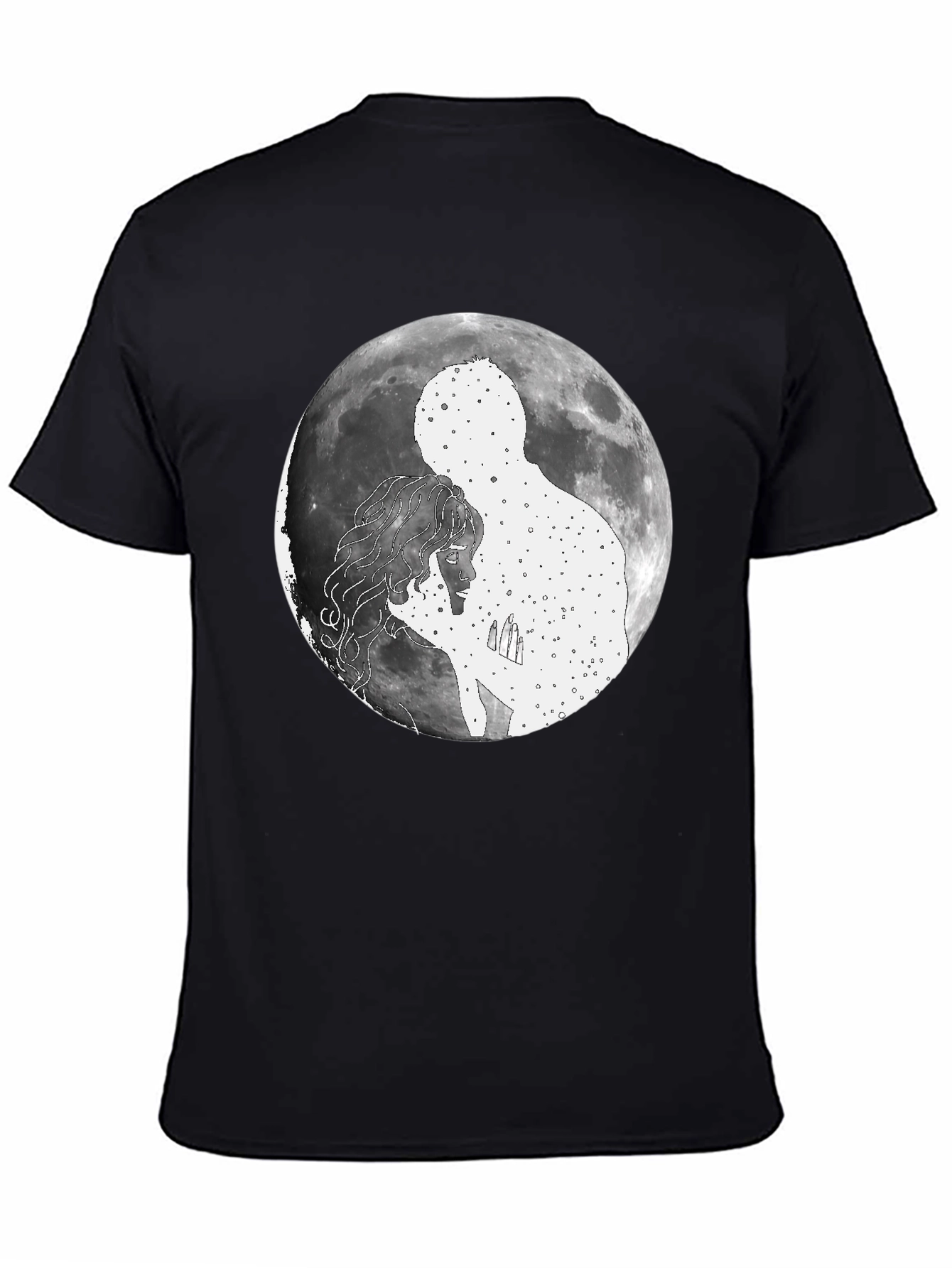 Celestial Embrace Graphic T-Shirt - Moonlit Love